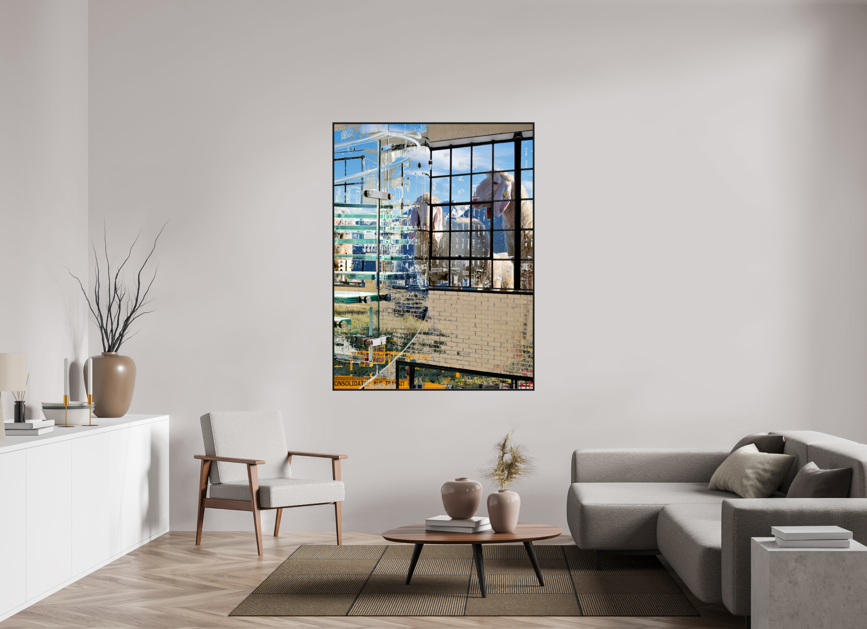 120 x 160 cm, Schattenfugen-Rahmen schwarz &amp; 2mm Acrylglas FA HP Malia III