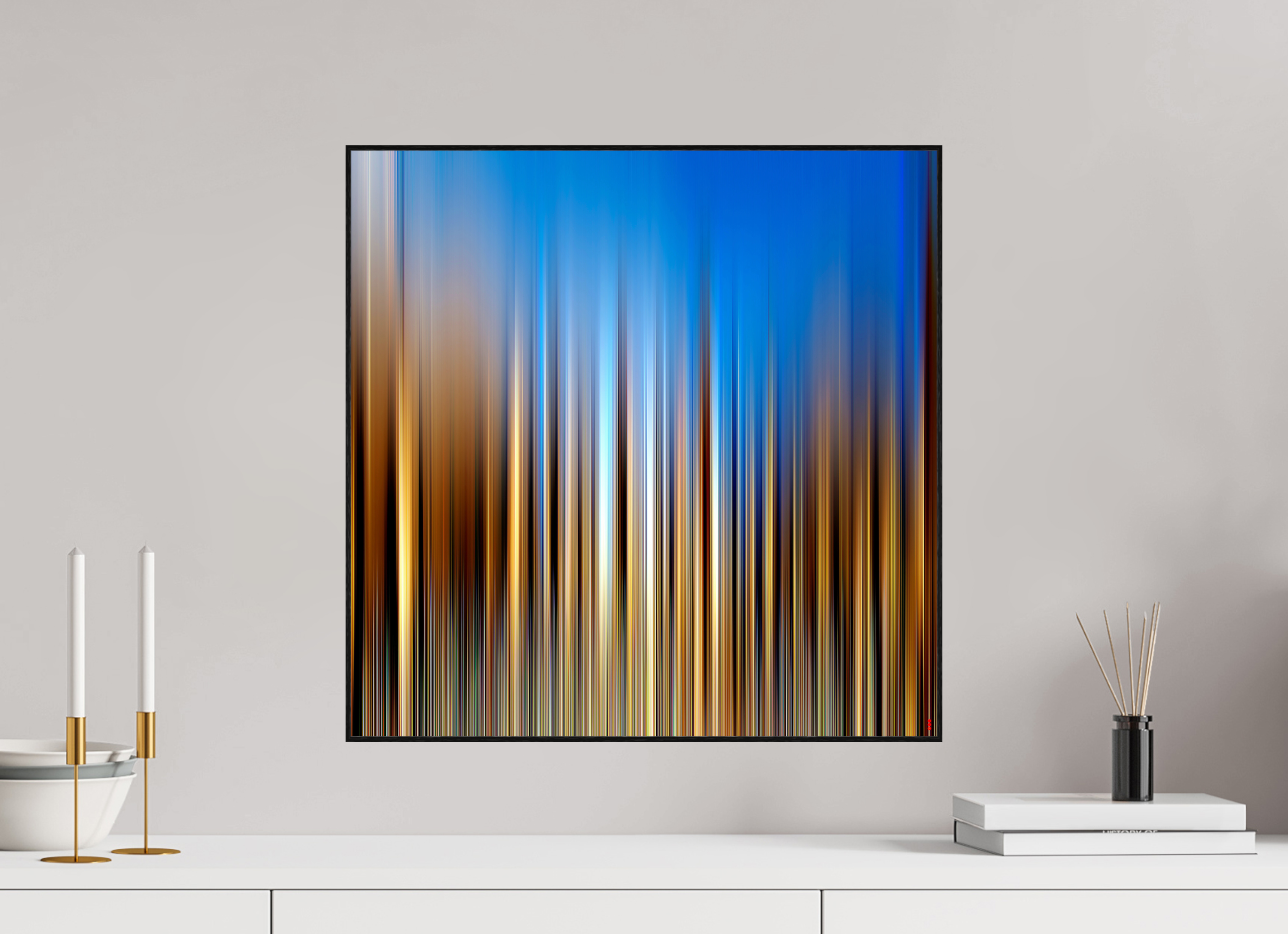 50 x 50 cm, Foto in ArtBox aus Massivholz Eiche schwarz RED³ PH Ayondele II