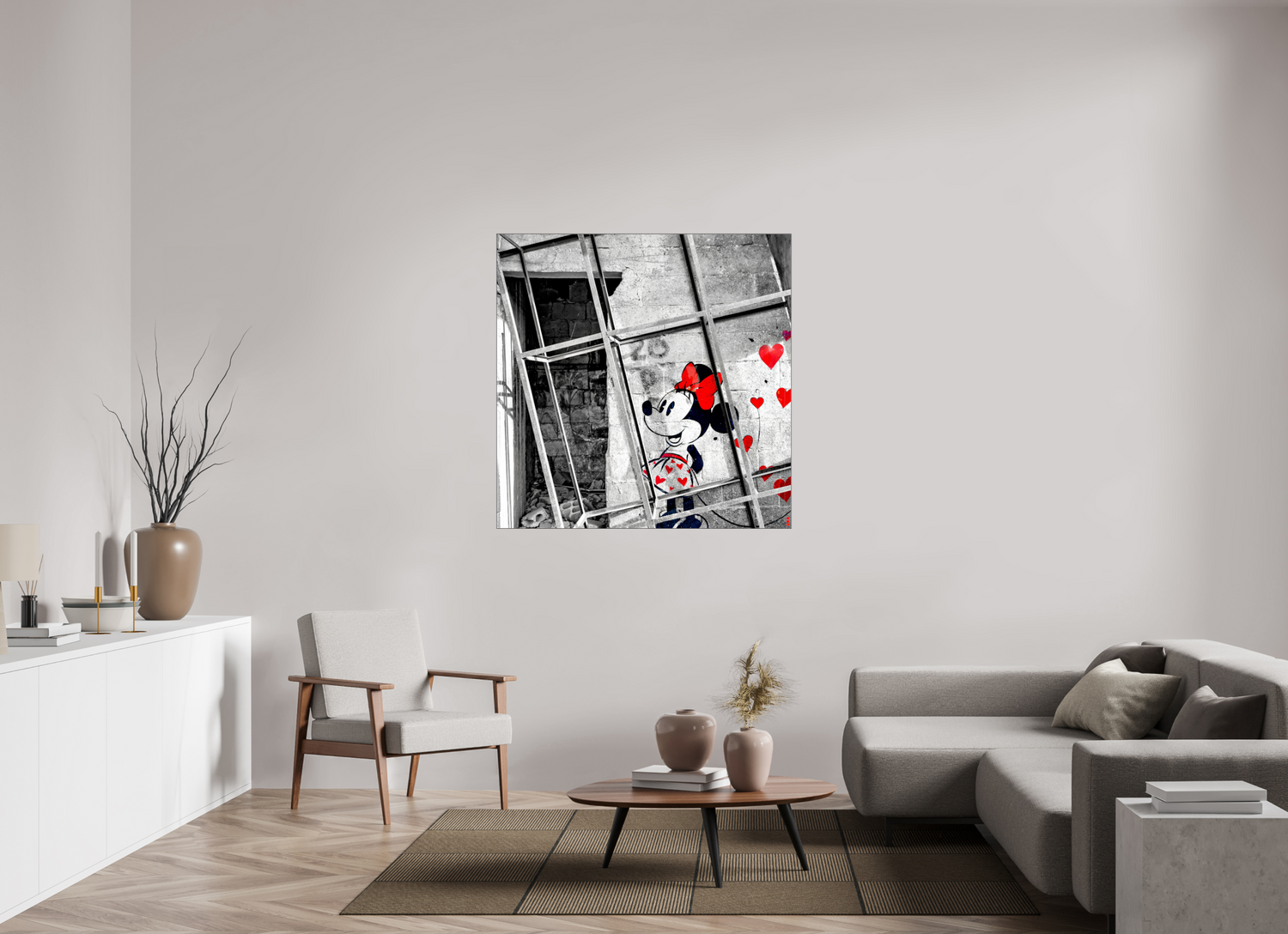 120 x 120 cm, Slimline Einfassung schwarz unter 2mm Acrylglas FA SCSI Madiar II