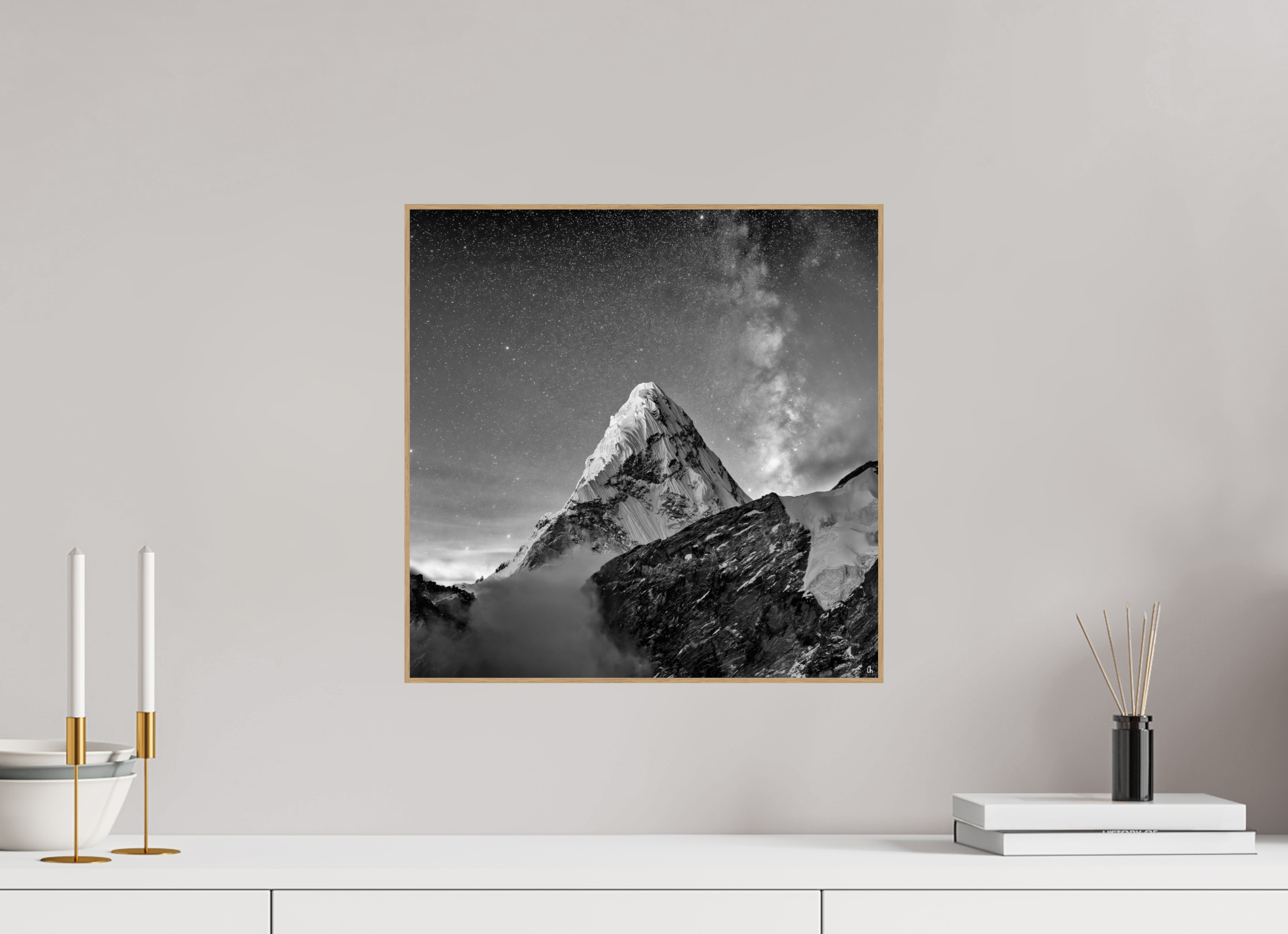 40 x 40 cm, Foto in ArtBox aus Massivholz Eiche natur RED³ PH Sujata II