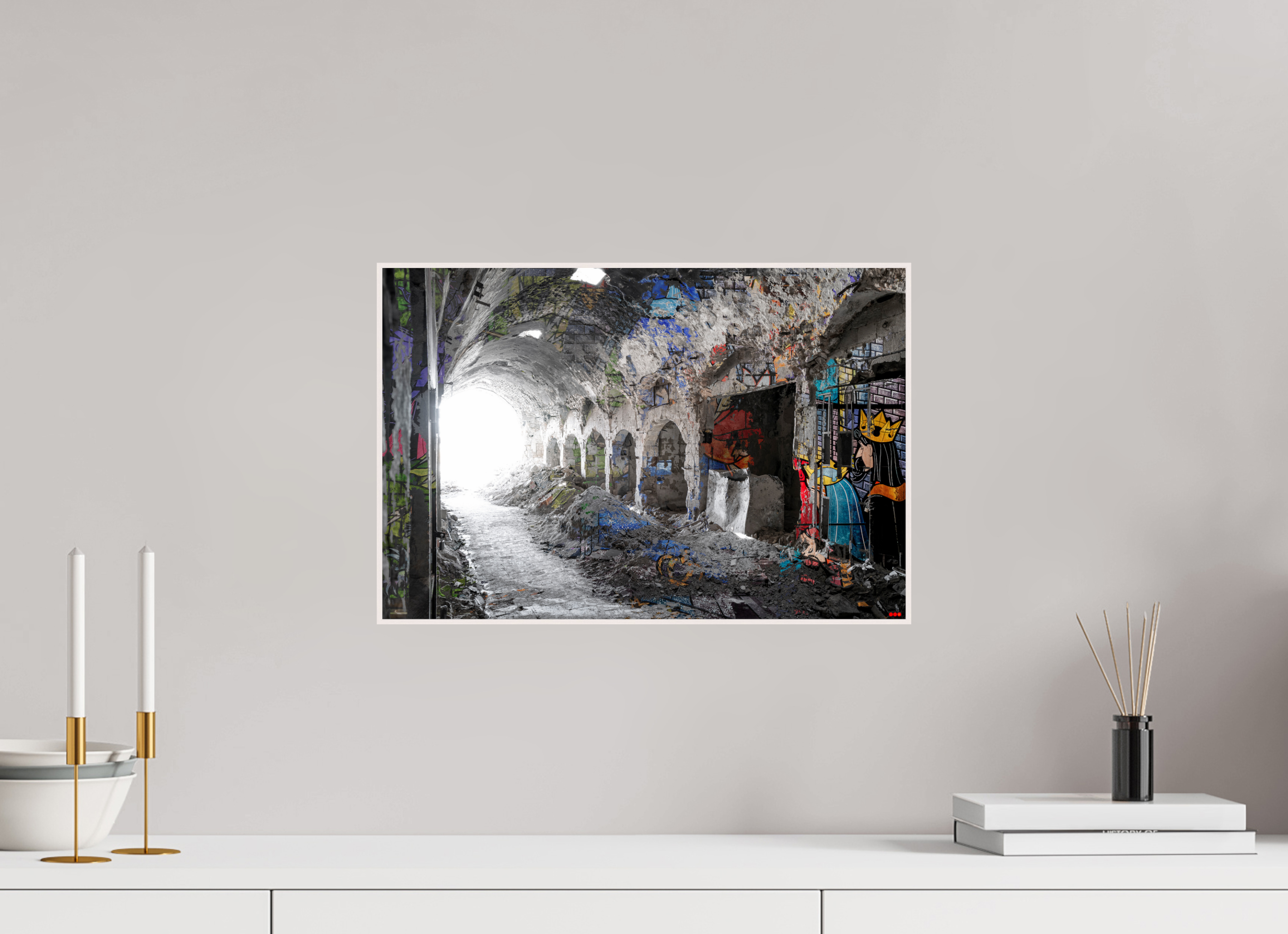 44,7 x 30 cm, Foto in ArtBox aus Massivholz Ahorn weiß RED³ SCSI Maysa I