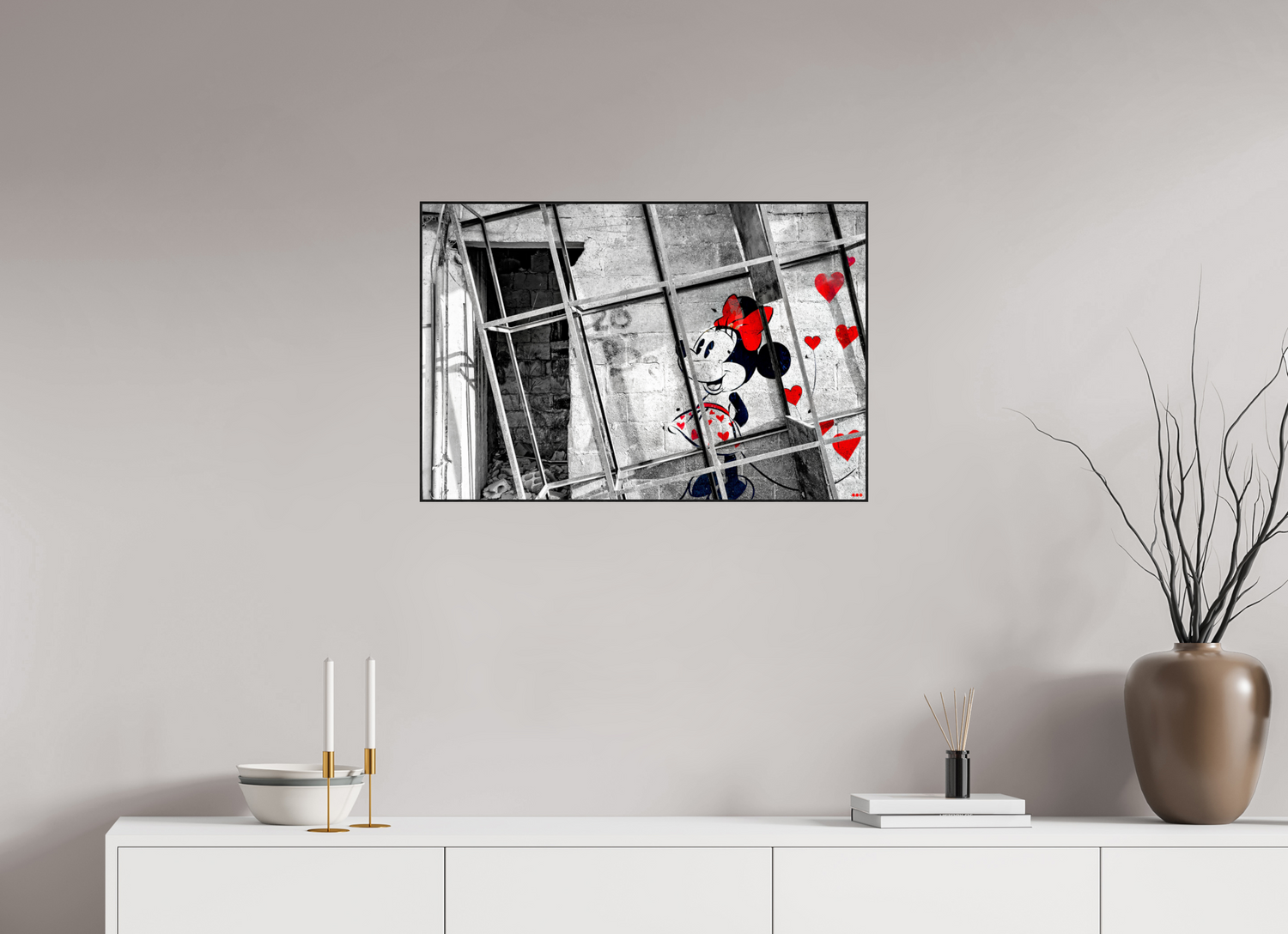 75 x 50 cm, Foto in ArtBox aus Massivholz Eiche schwarz RED³ SCSI Madiar I