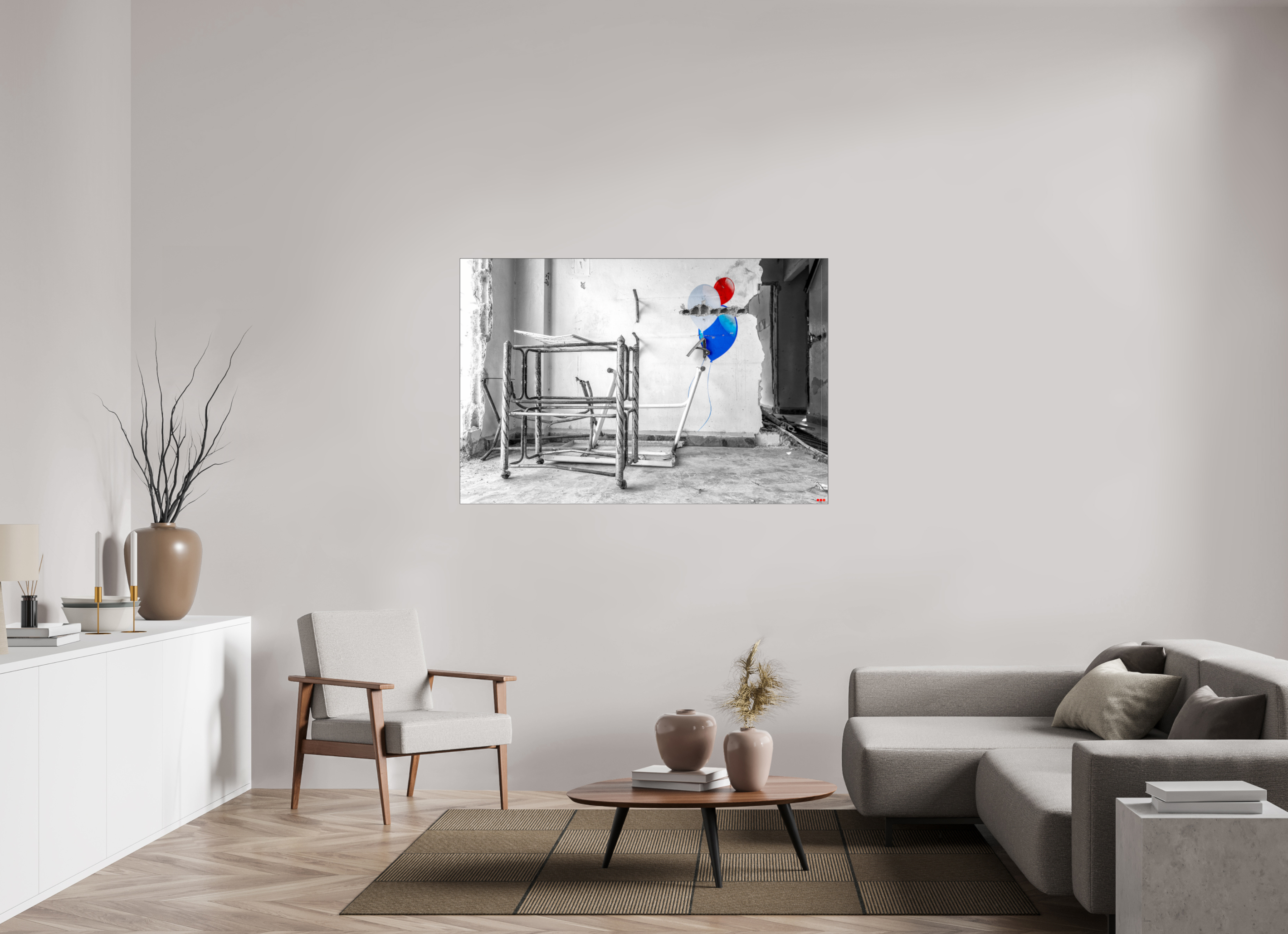 150 x 100 cm, Slimline Einfassung schwarz unter 2mm Acrylglas FA SCSI Mursal I