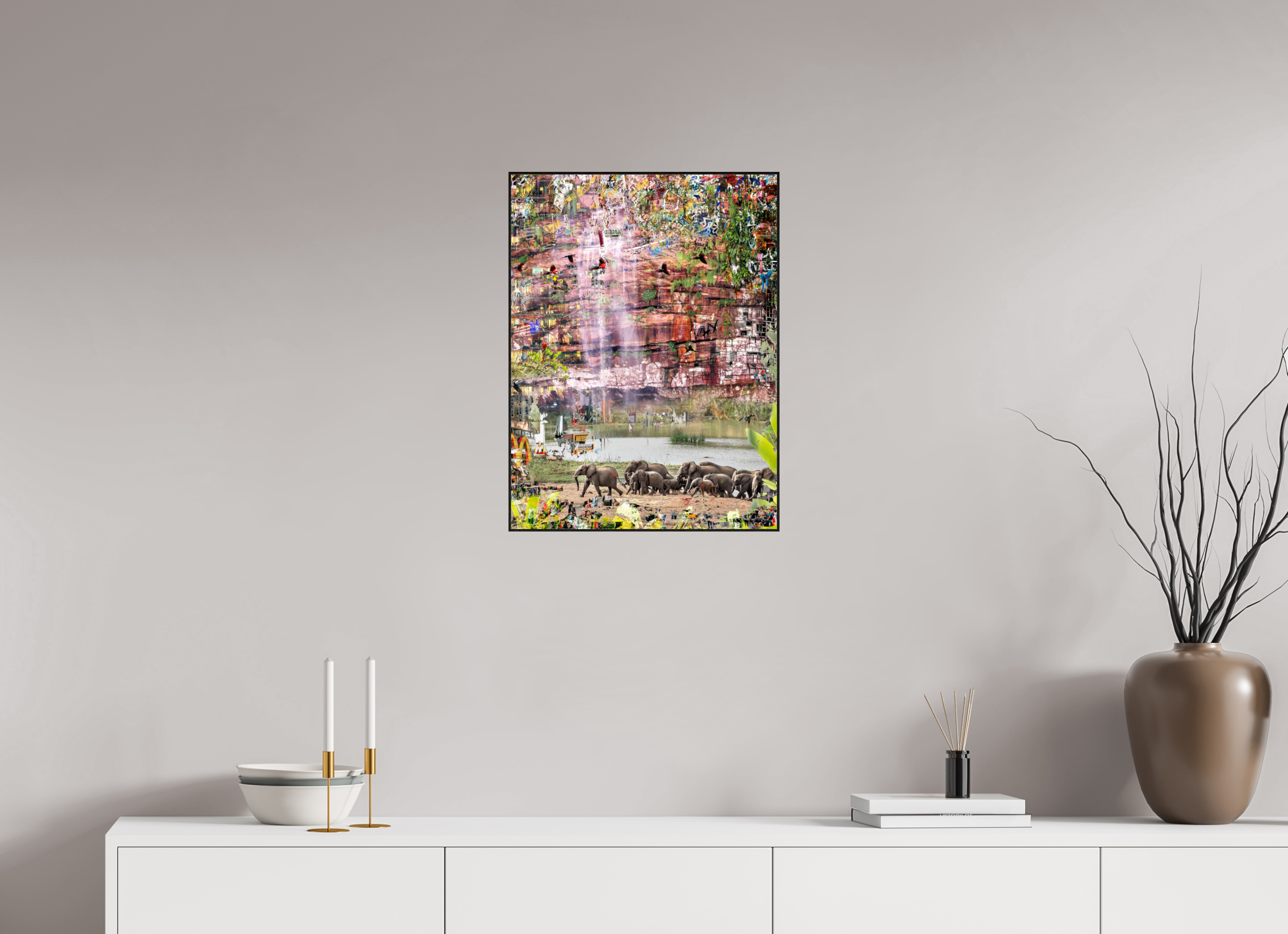 45 x 60 cm, Foto in ArtBox aus Massivholz Eiche schwarz RED³ WC Valdeci III