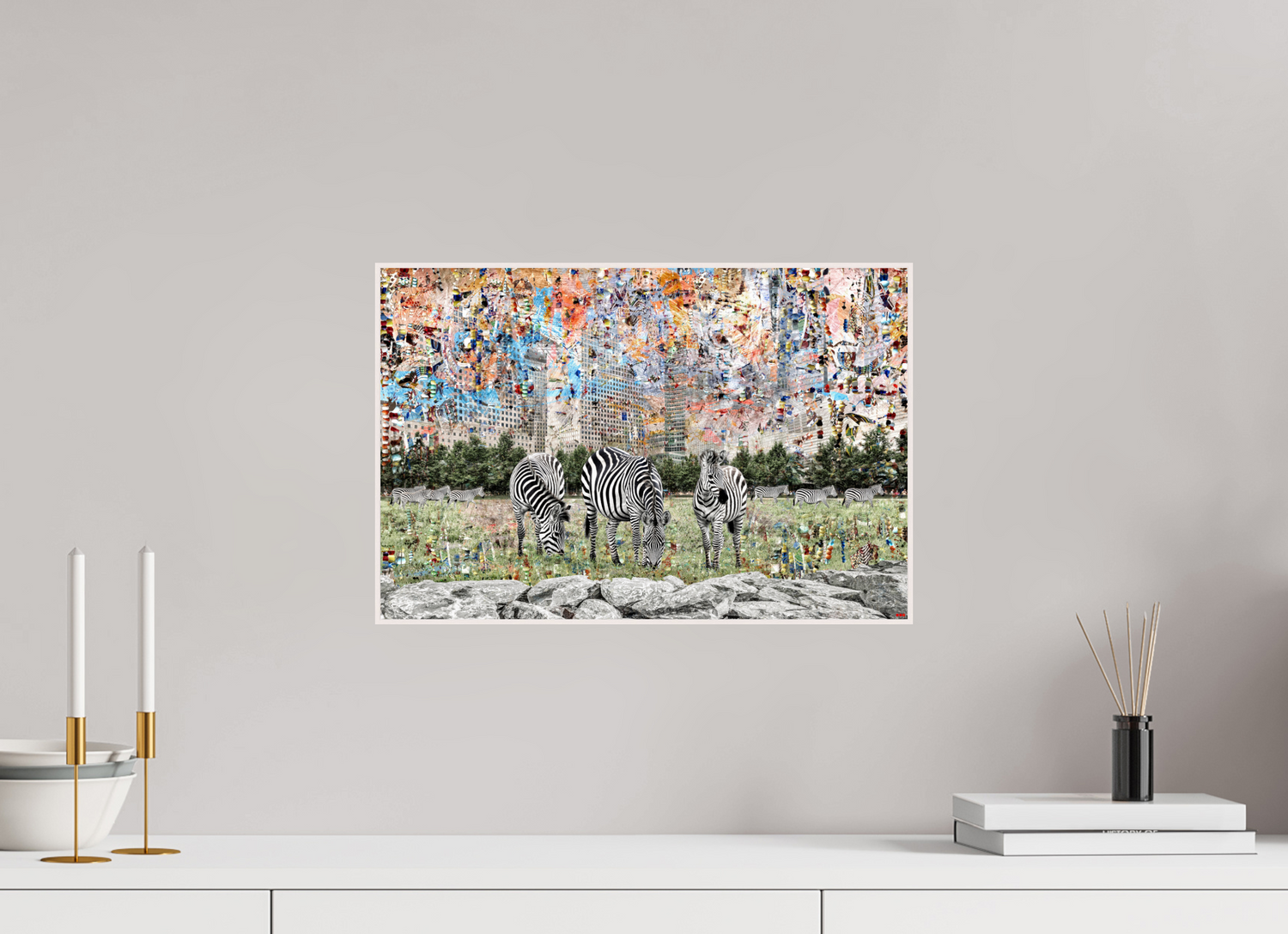 45 x 30 cm, Foto in ArtBox aus Massivholz Ahorn weiß RED³ WC Amaya I