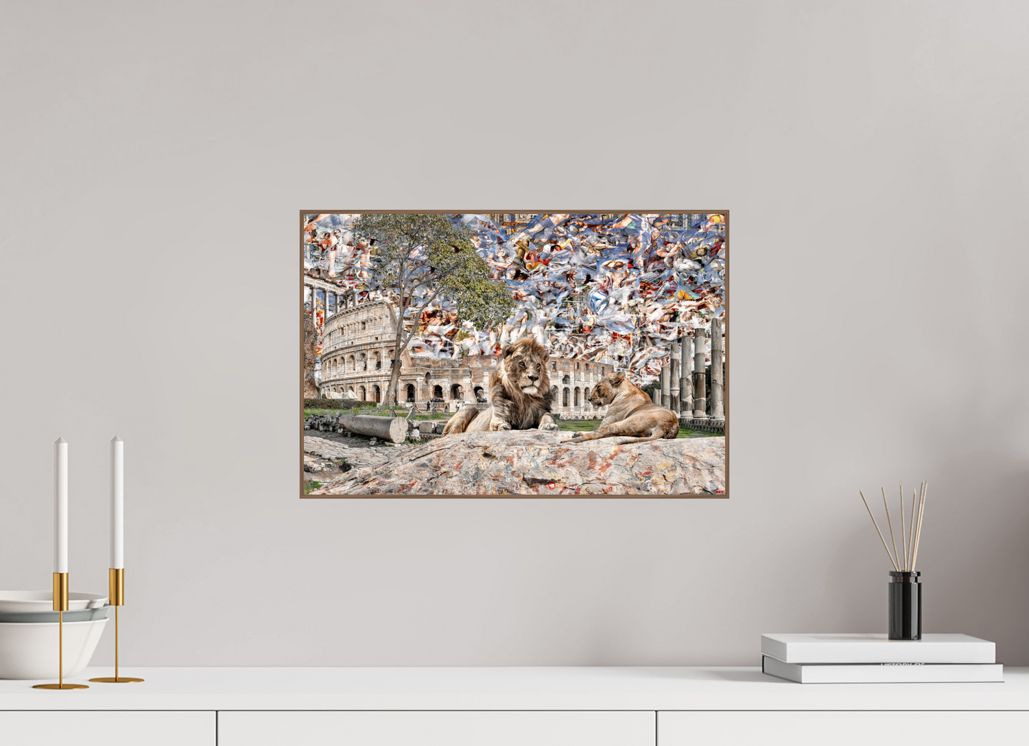 45 x 30 cm, Foto in ArtBox aus Massivholz Nussbaum RED³ WC Adjesa I