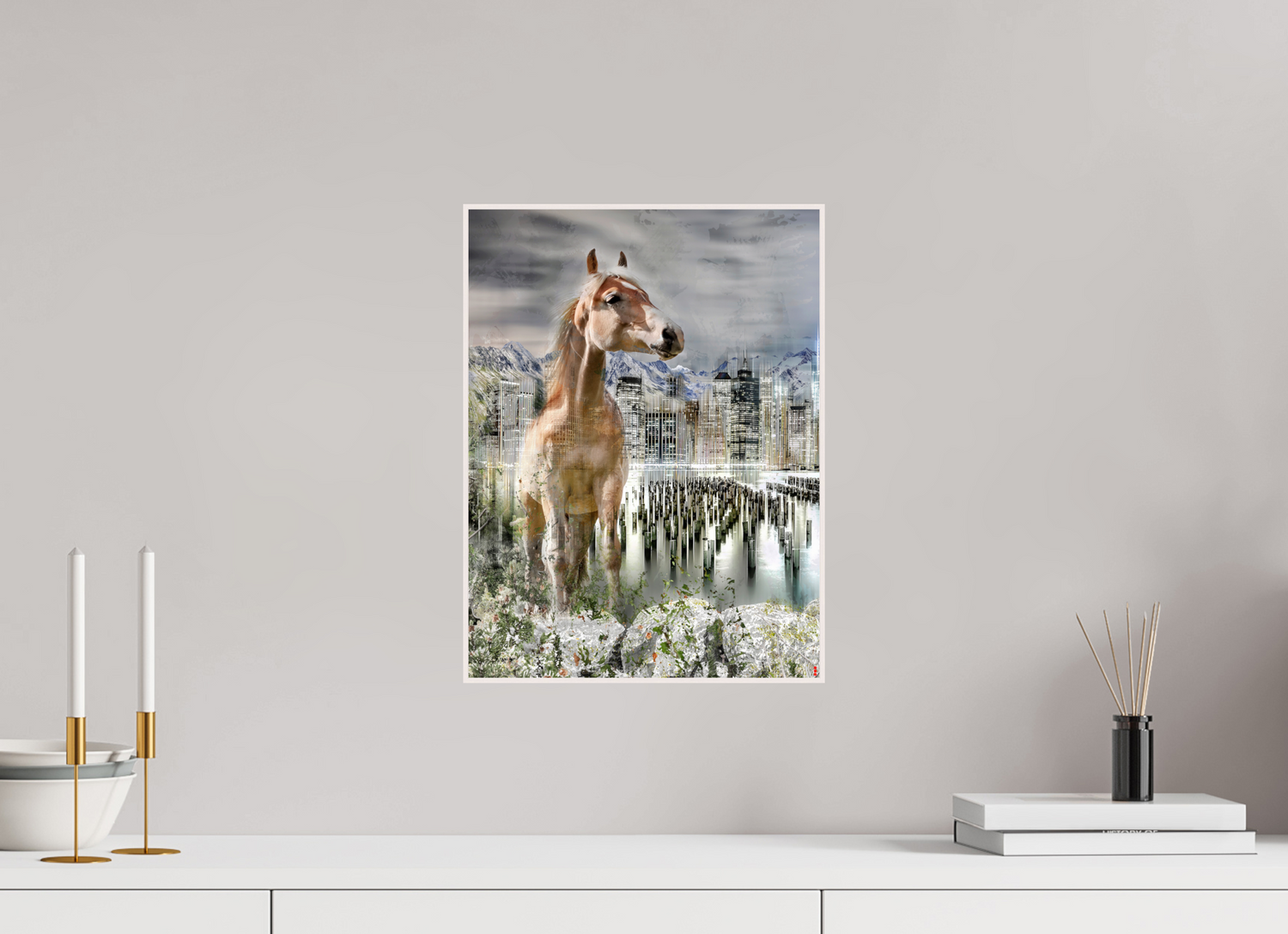 30 x 40 cm, Foto in ArtBox aus Massivholz Ahorn weiß RED³ HP Amazia III