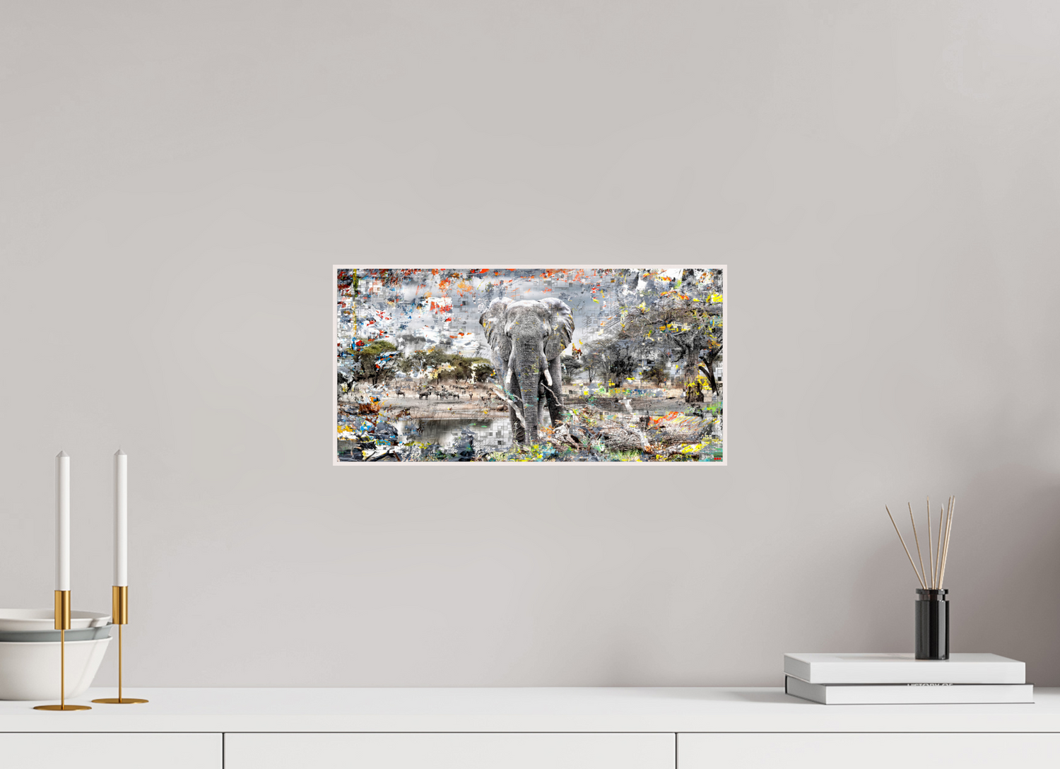 40 x 20 cm, Foto in ArtBox aus Massivholz Ahorn weiß RED³ WC Kajika V