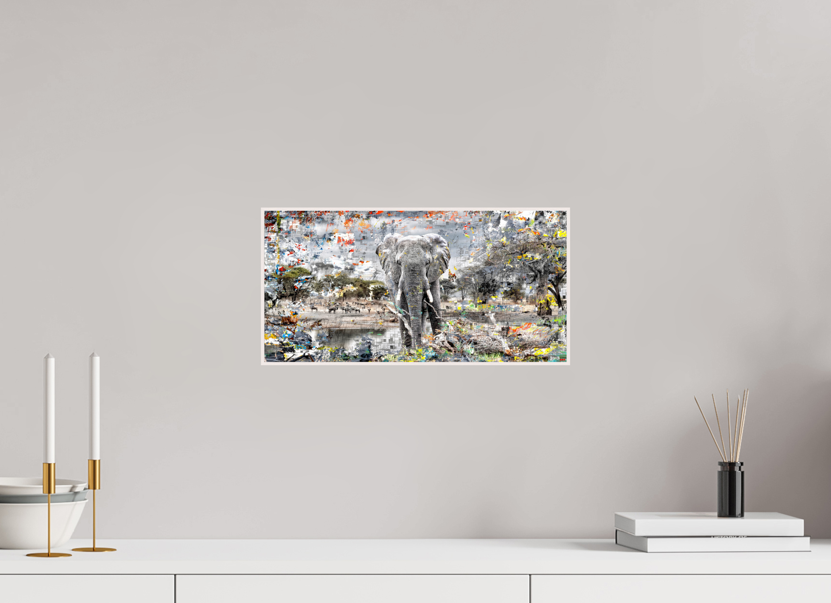 40 x 20 cm, Foto in ArtBox aus Massivholz Ahorn weiß RED³ WC Kajika V