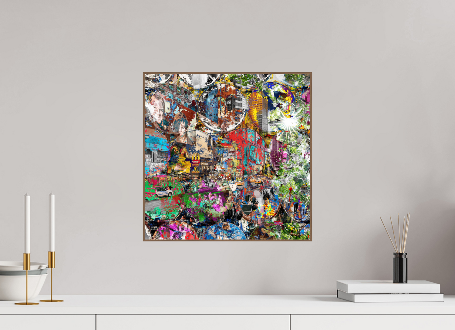 40 x 40 cm, Foto in ArtBox aus Massivholz Nussbaum RED³ HP Winston churchills boy II