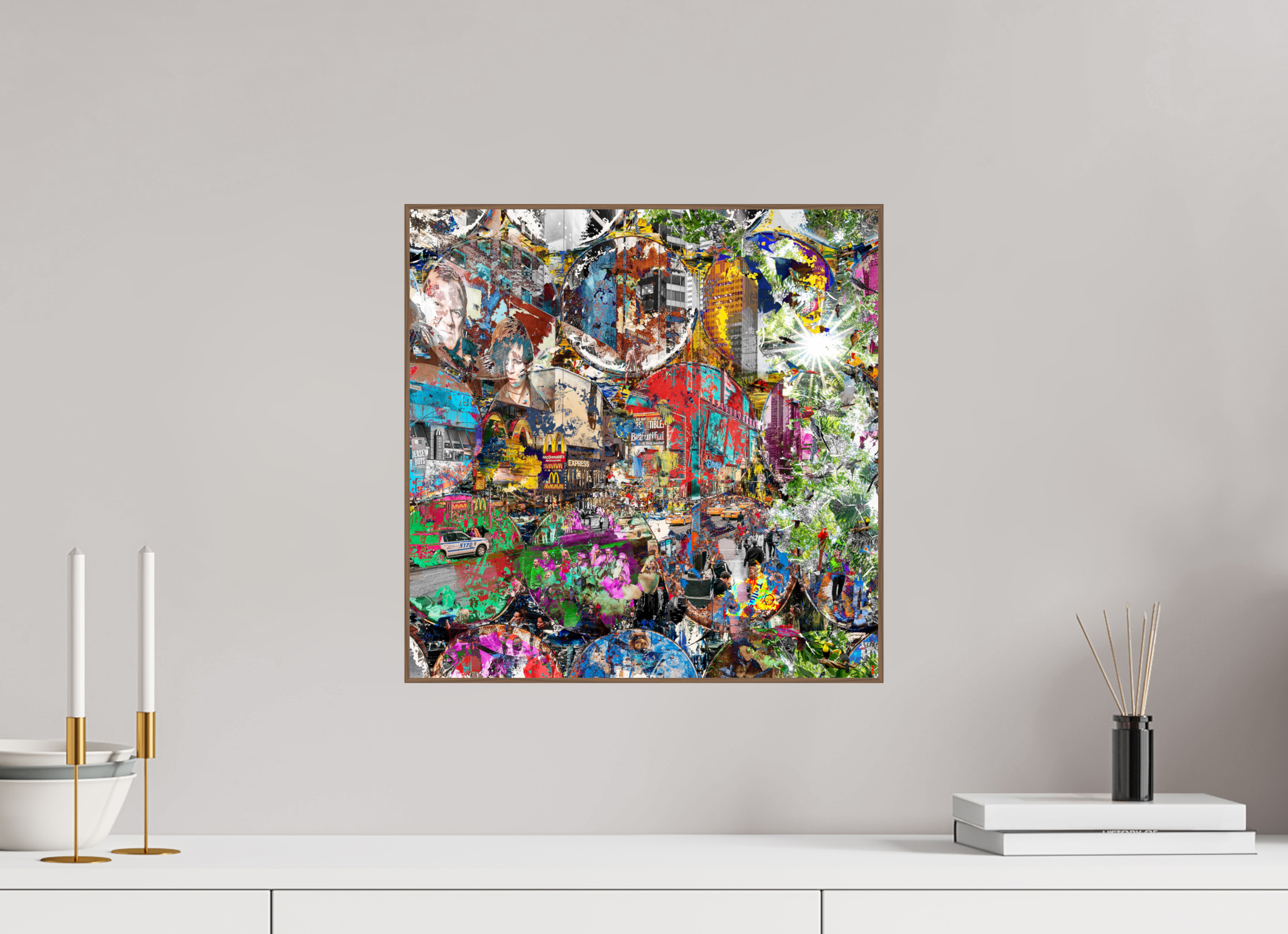 40 x 40 cm, Foto in ArtBox aus Massivholz Nussbaum RED³ HP Winston churchills boy II