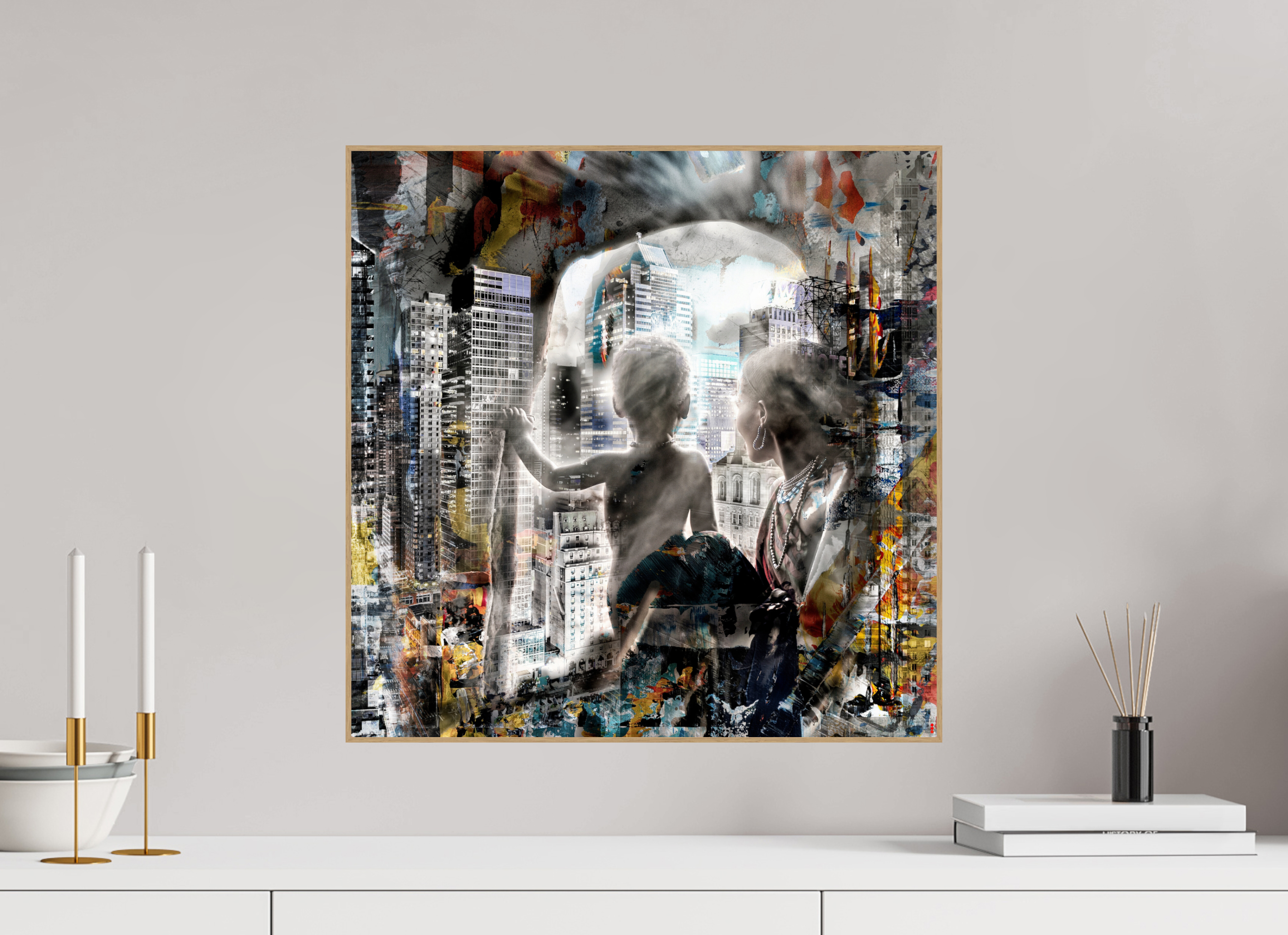 50 x 50 cm, Foto in ArtBox aus Massivholz Eiche natur RED³ HP Sukama II