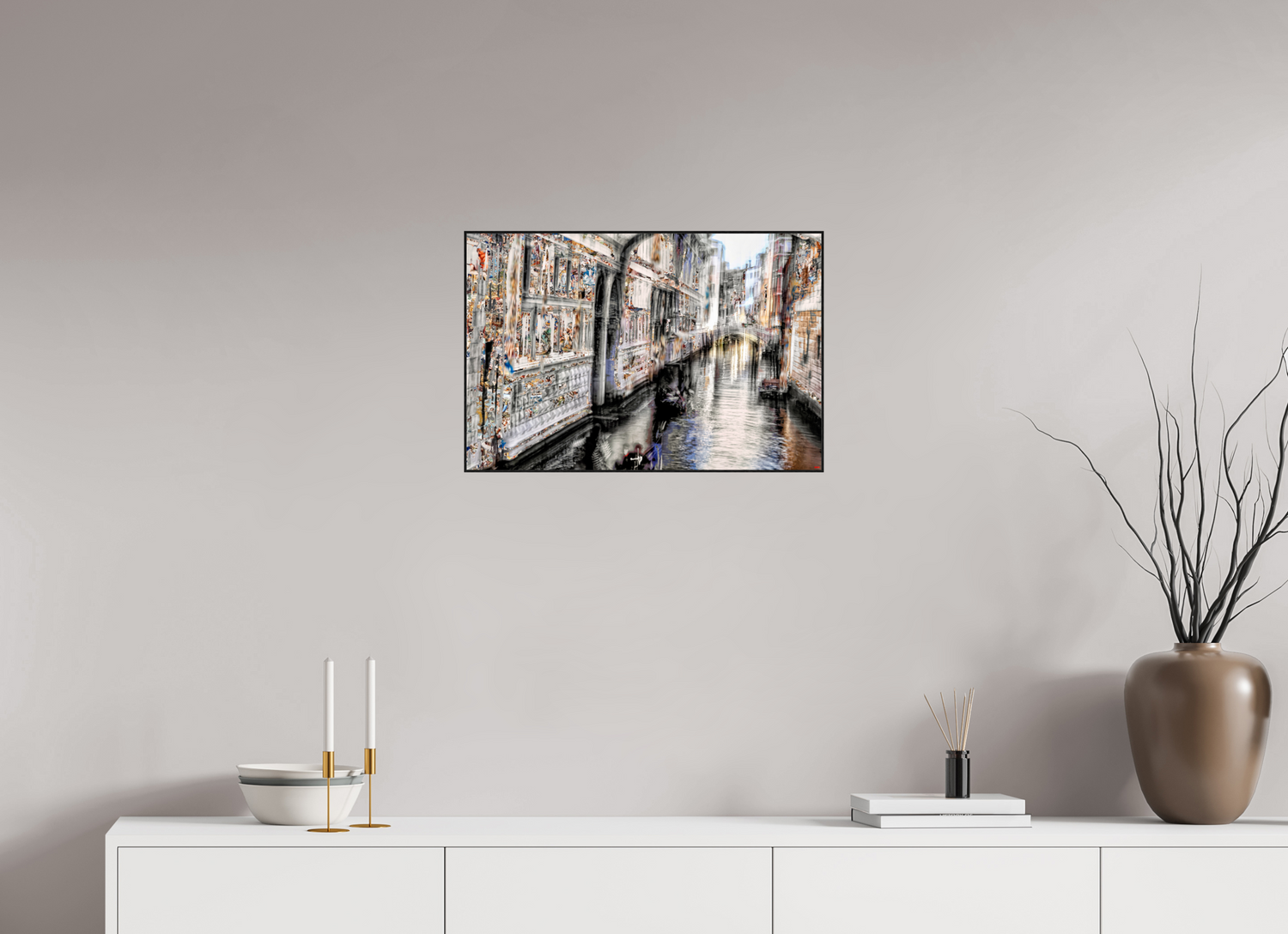 60 x 40 cm, Foto in ArtBox aus Massivholz Eiche schwarz RED³ HP Amari I