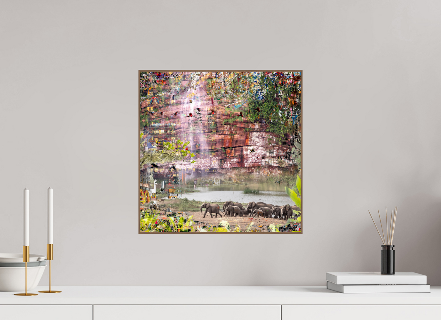 40 x 40 cm, Foto in ArtBox aus Massivholz Nussbaum RED³ WC Valdeci II