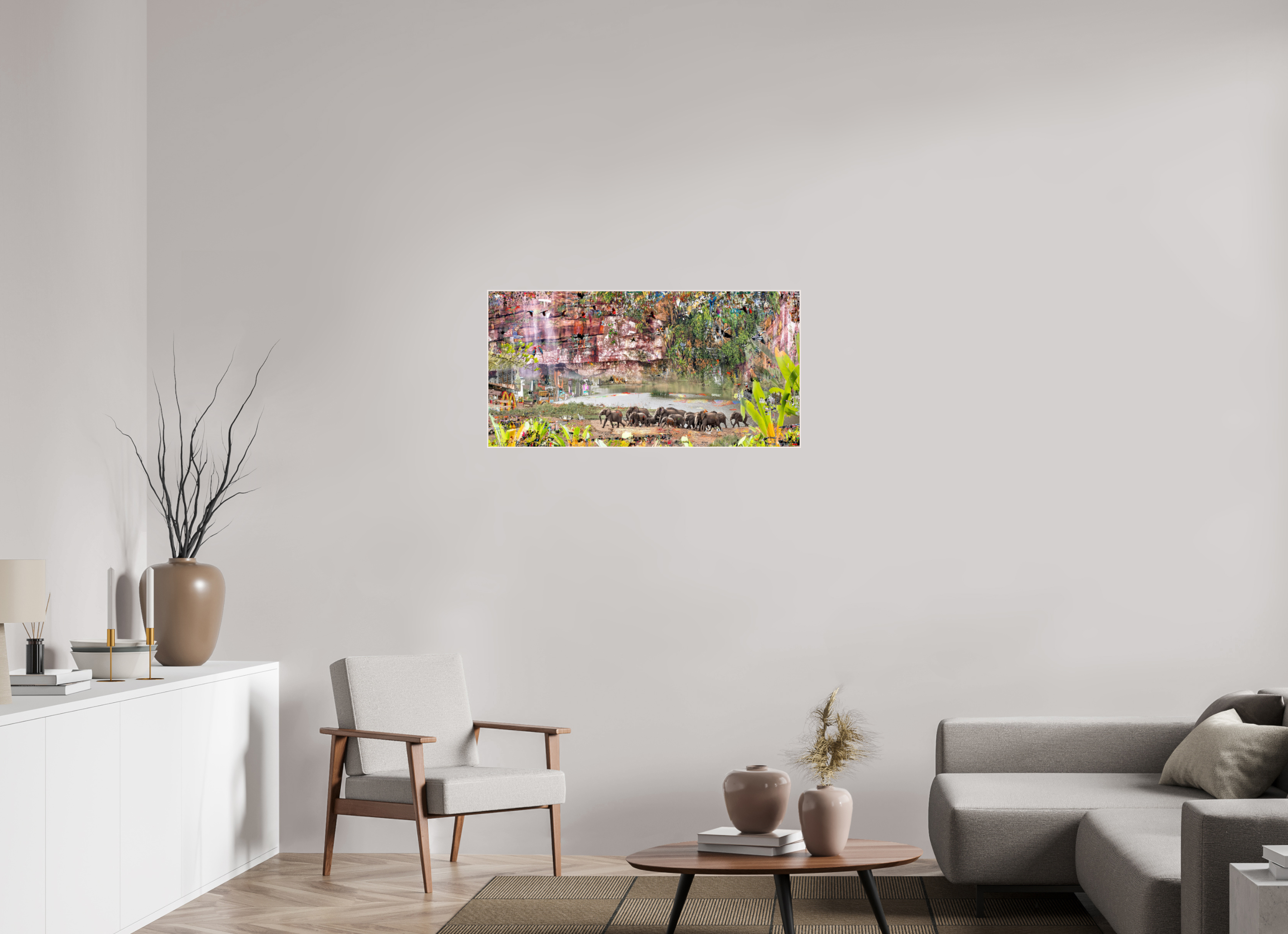 100 x 50 cm, Foto in ArtBox aus Massivholz Ahorn weiß RED³ WC Valdeci V