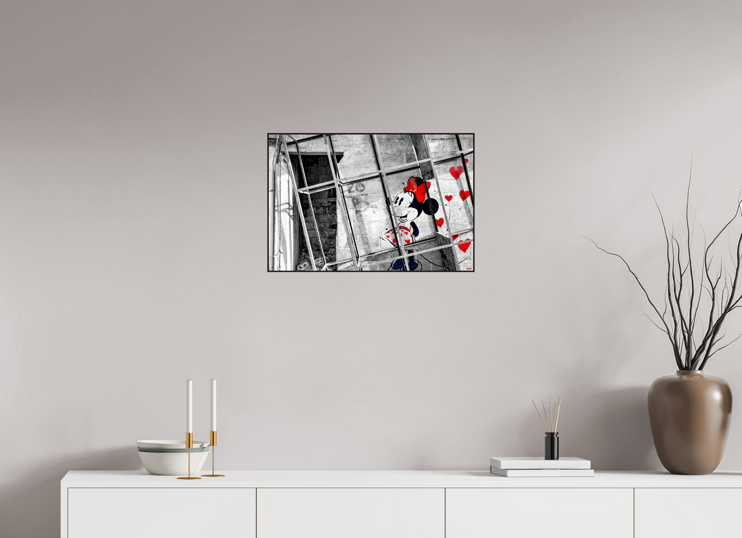 60 x 40 cm, Foto in ArtBox aus Massivholz Eiche schwarz RED³ SCSI Madiar I