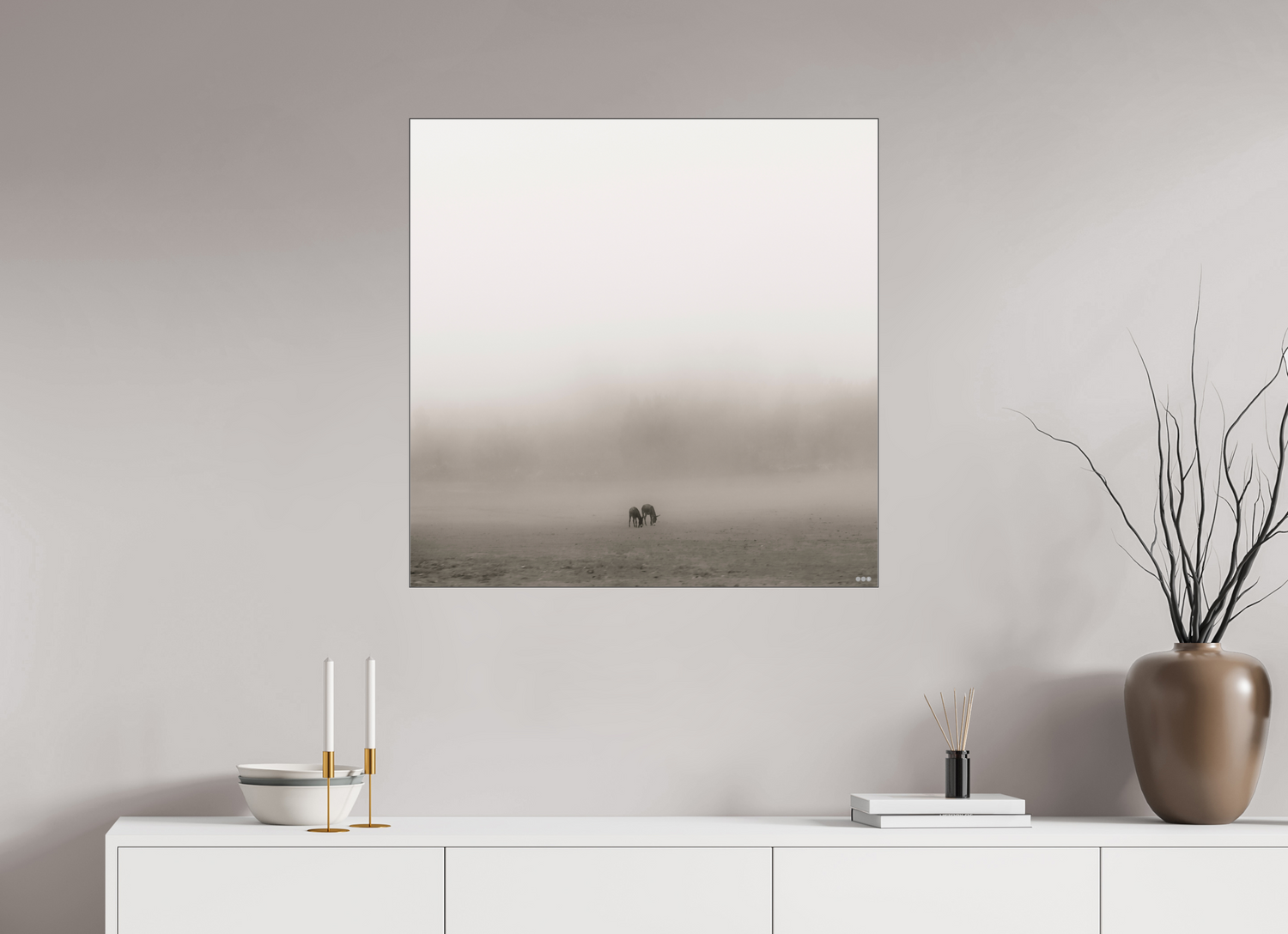 80 x 80 cm, Slimline Einfassung schwarz unter 2mm Acrylglas FA PH Mamello II