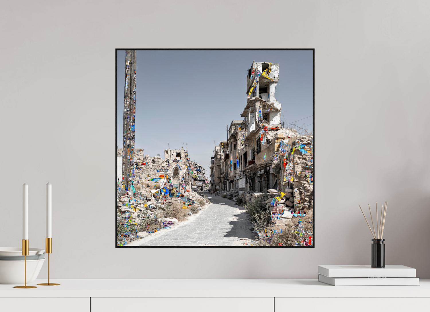 50 x 50 cm, Foto in ArtBox aus Massivholz Eiche schwarz RED³ SCSI Madiha II