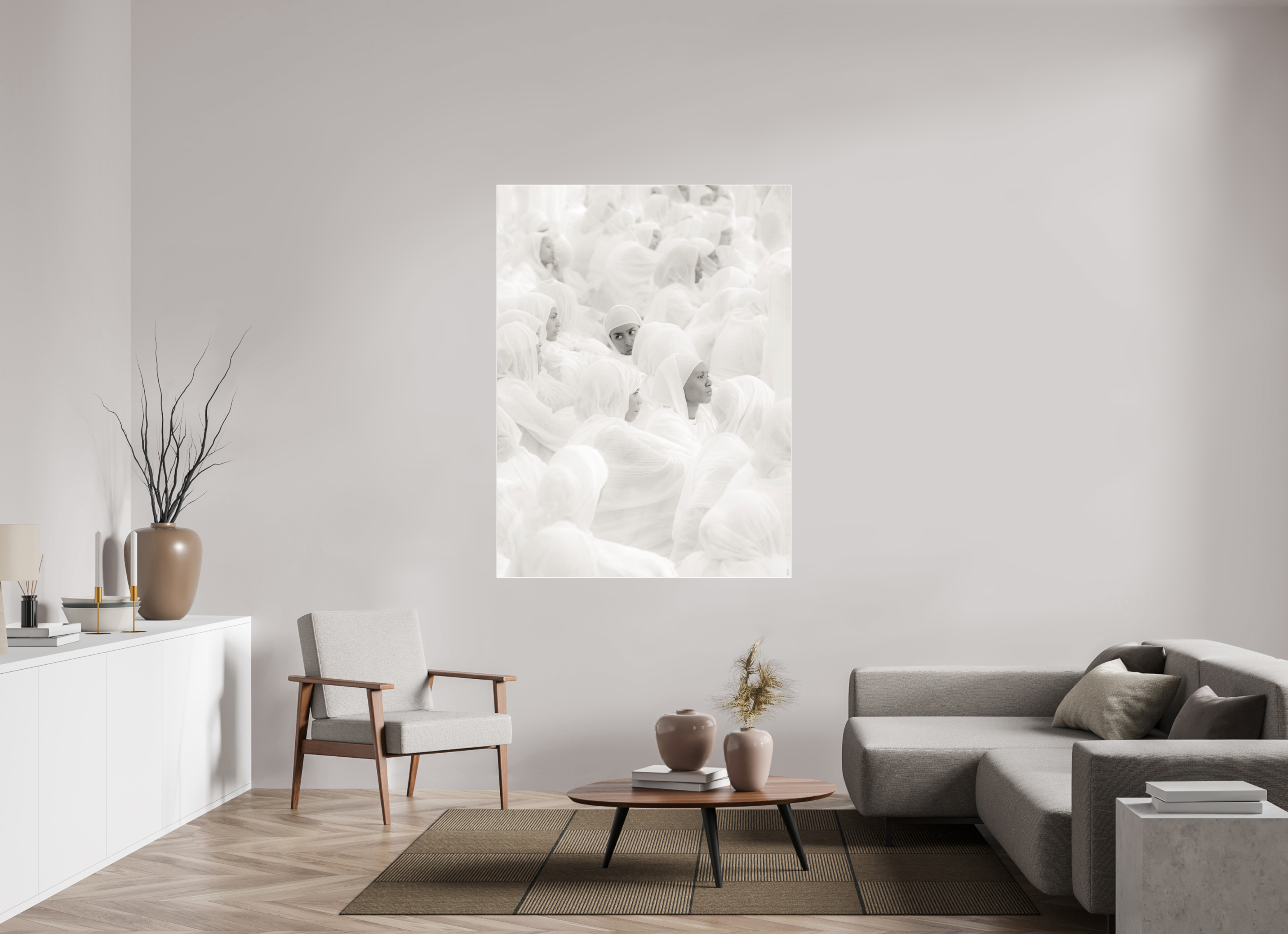 120 x 160 cm, Slimline Einfassung weiss unter 2mm Acrylglas FA PH Malia III