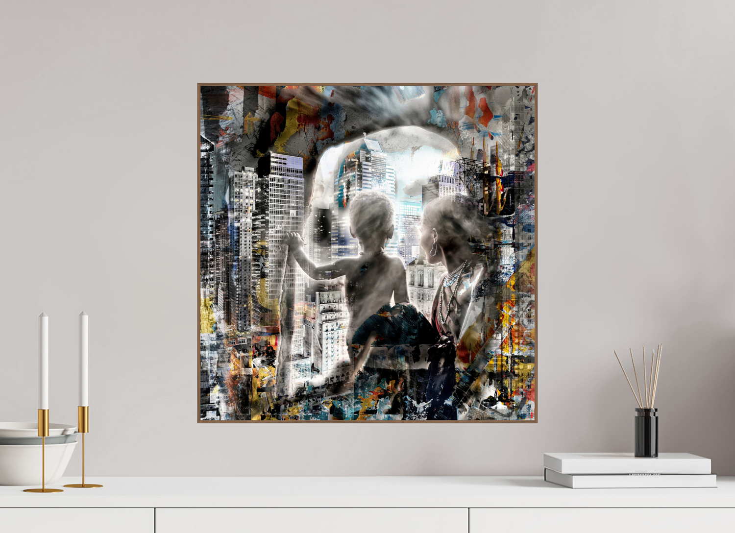 50 x 50 cm, Foto in ArtBox aus Massivholz Nussbaum RED³ HP Sukama II