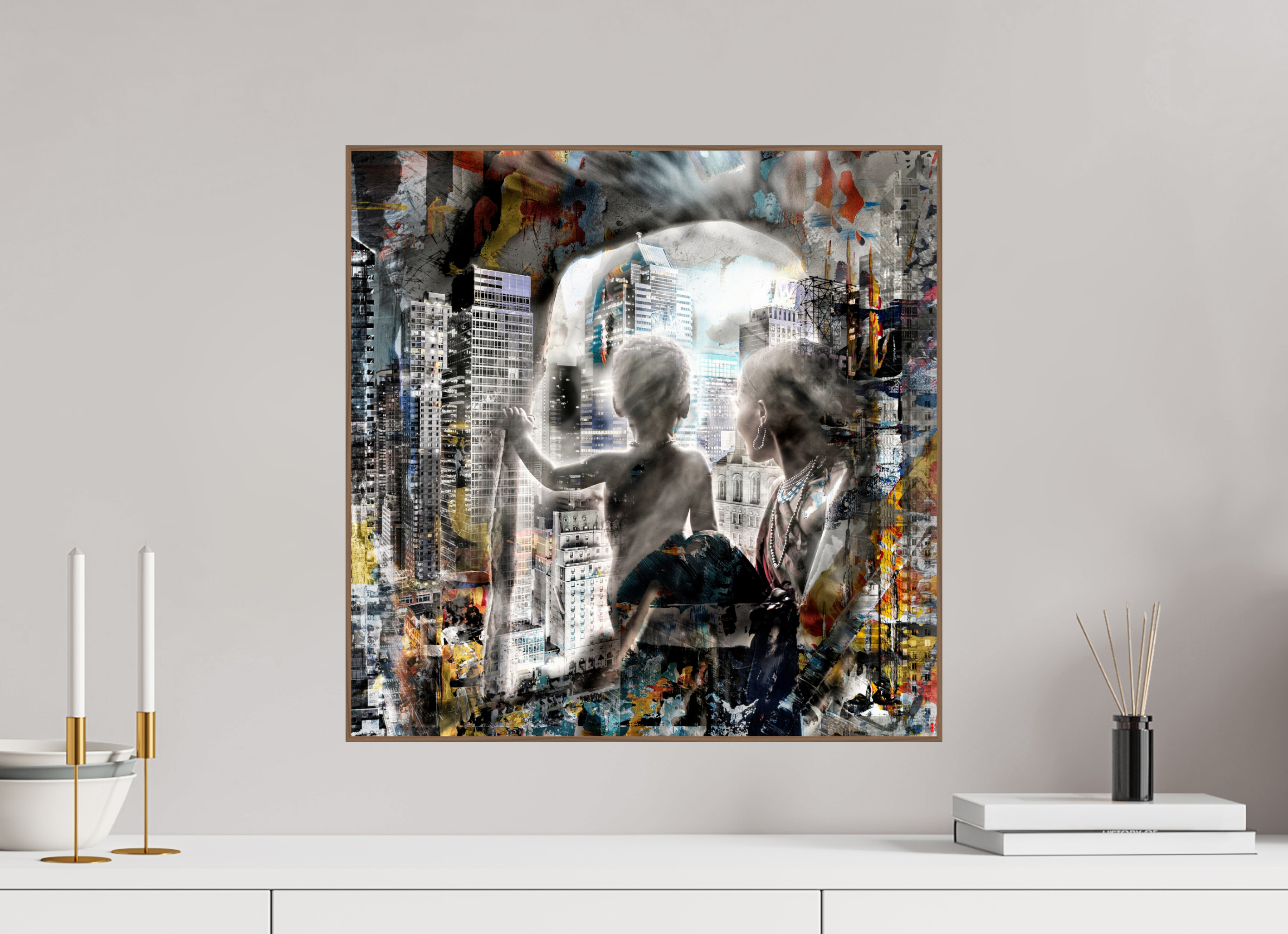 50 x 50 cm, Foto in ArtBox aus Massivholz Nussbaum RED³ HP Sukama II