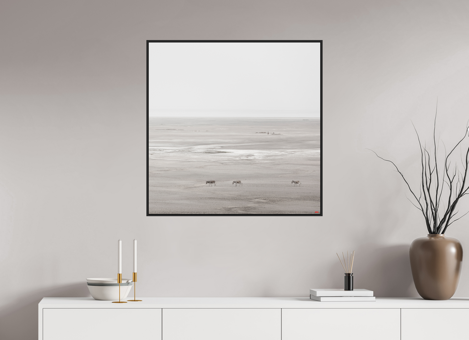 80 x 80 cm, Schattenfugen-Rahmen schwarz &amp; 2mm Acrylglas FA PH Danai II