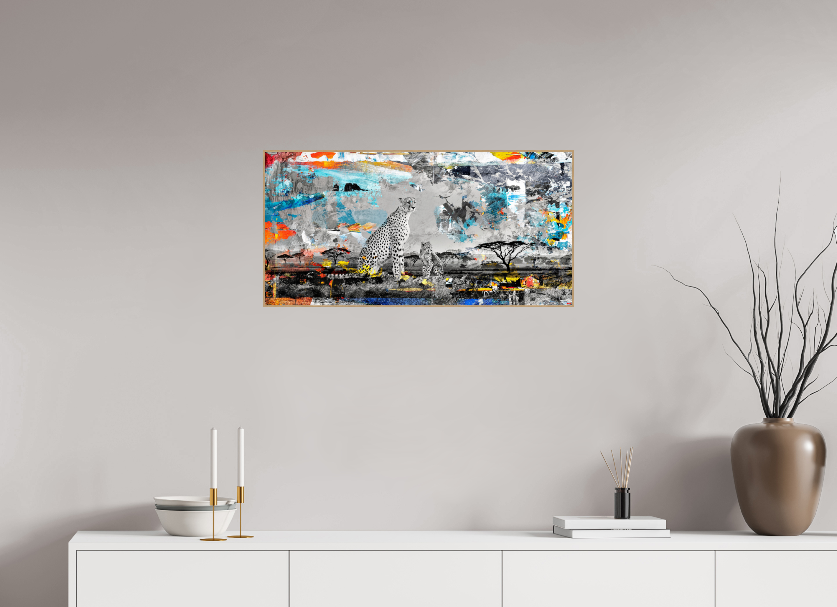 80 x 40 cm, Foto in ArtBox aus Massivholz Eiche natur RED³ WC Ladebayo V