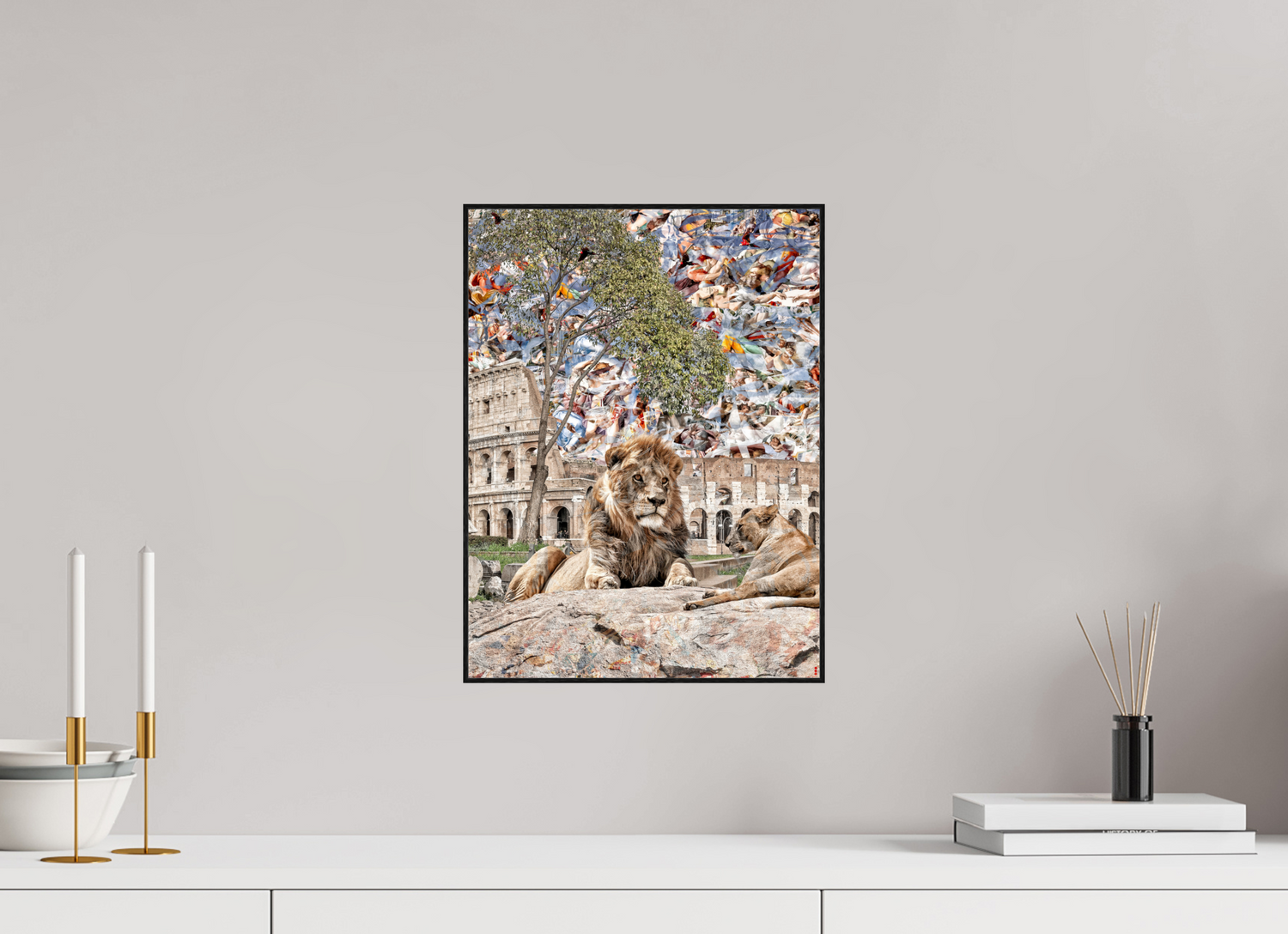 30 x 40 cm, Foto in ArtBox aus Massivholz Eiche schwarz RED³ WC Adjesa III