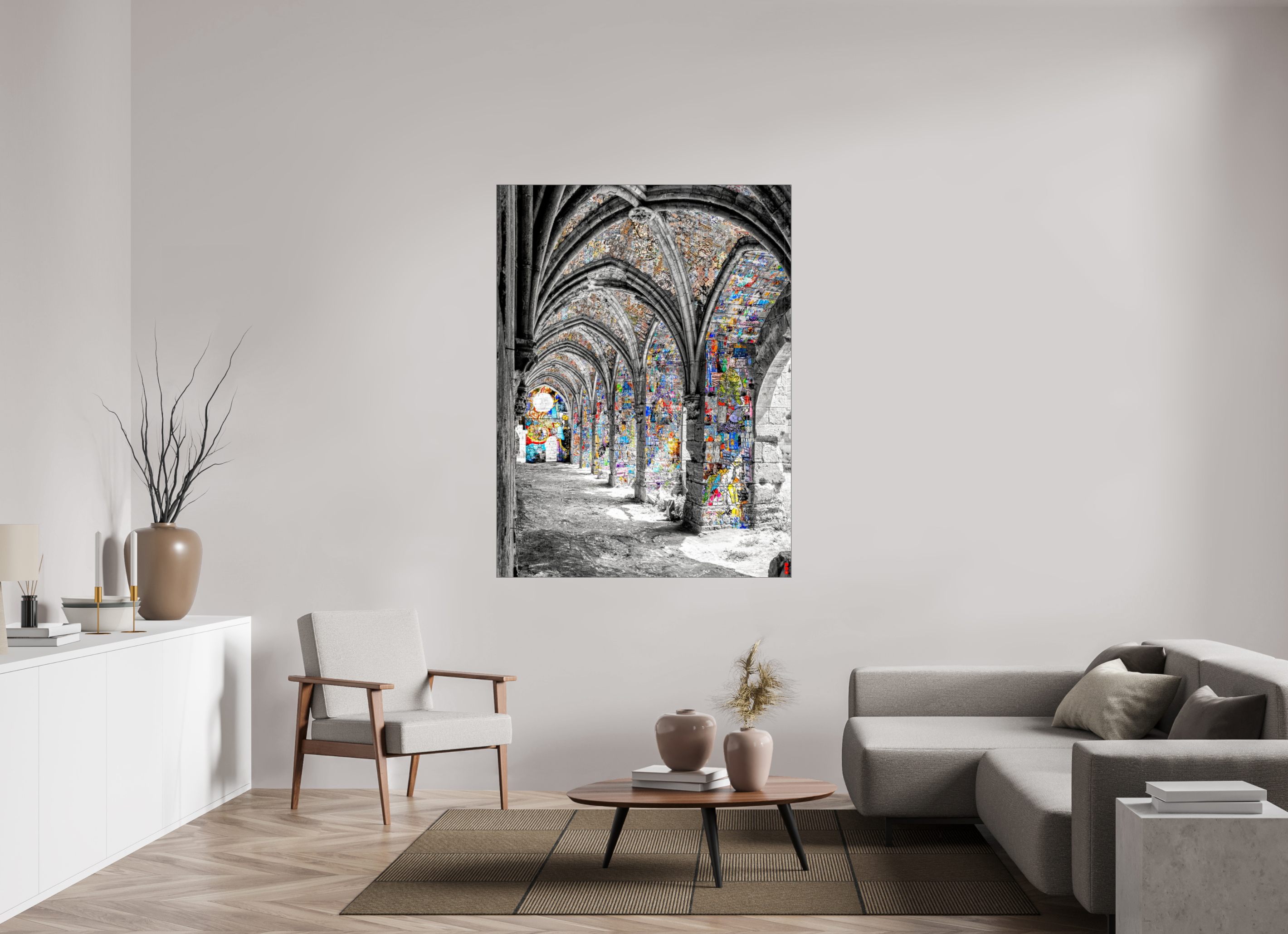 120 x 160 cm, Slimline Einfassung schwarz unter 2mm Acrylglas FA SCSI Malik III