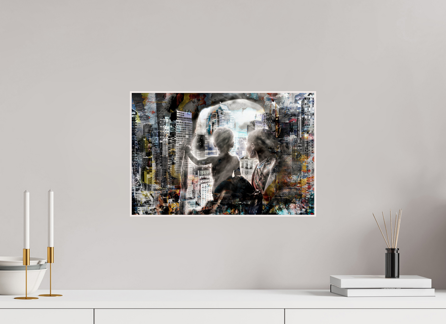 45 x 30 cm, Foto in ArtBox aus Massivholz Ahorn weiß RED³ HP Sukama I