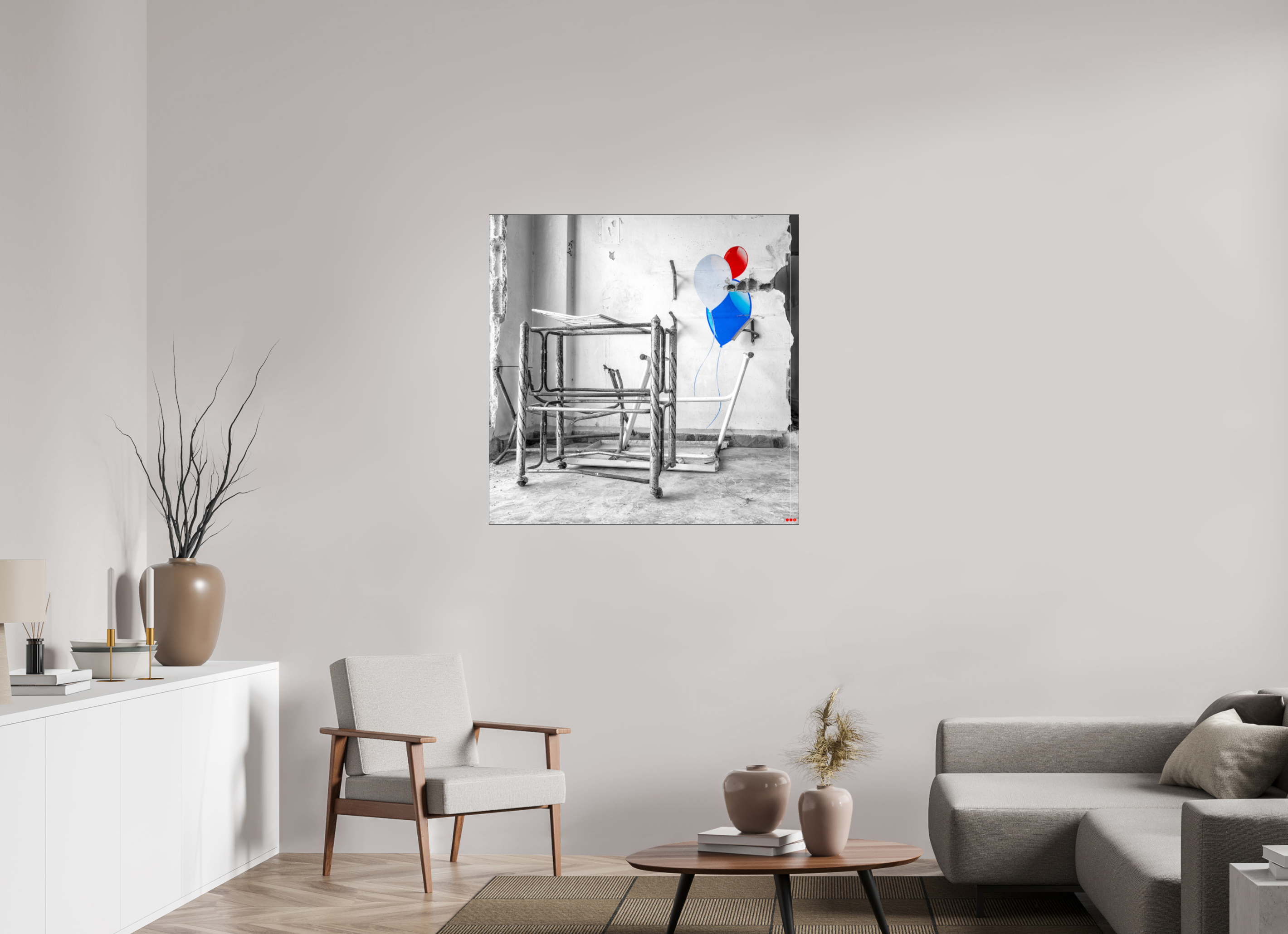 100 x 100 cm, Slimline Einfassung schwarz unter 2mm Acrylglas FA SCSI Mursal II