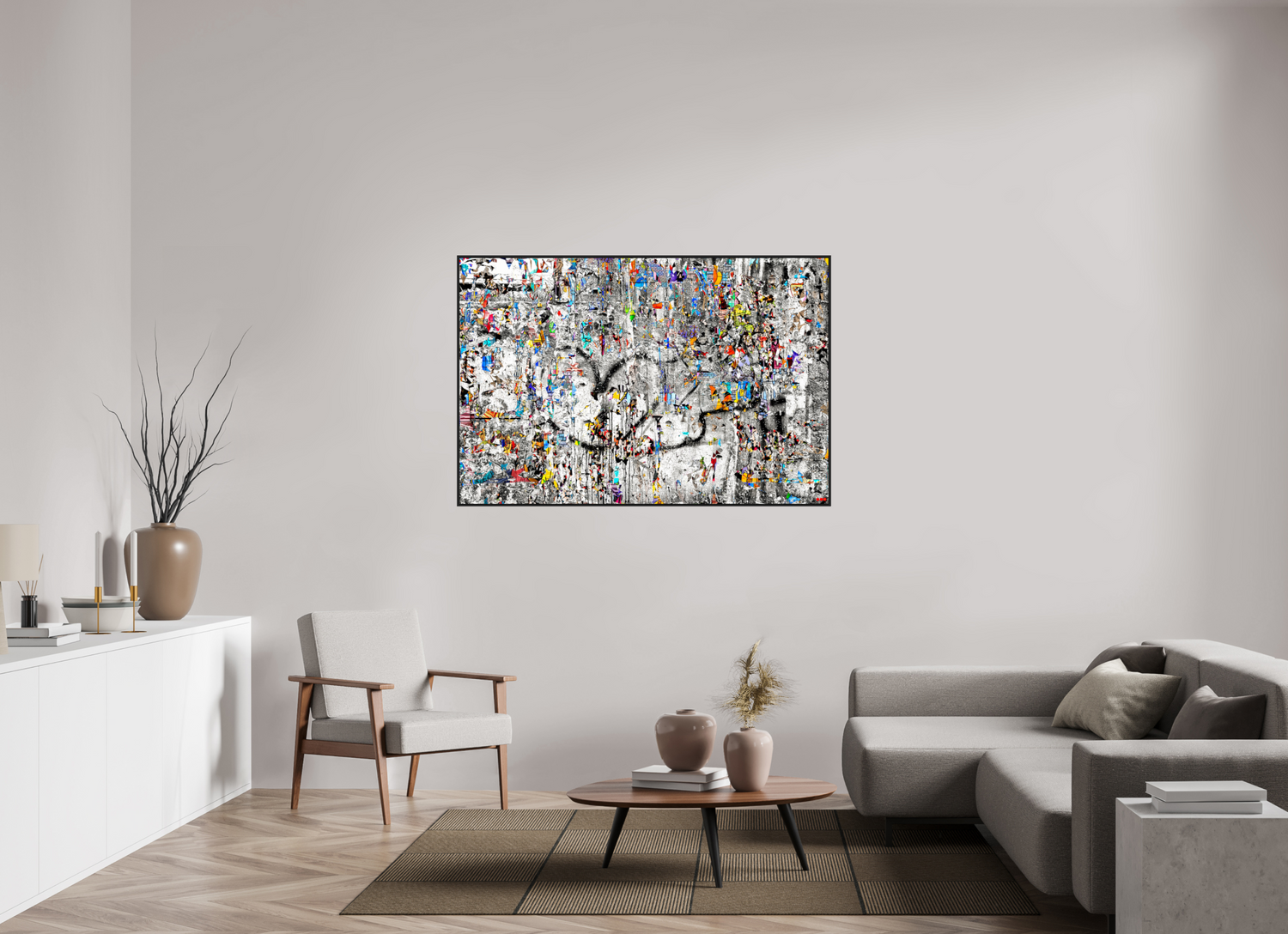 150 x 100 cm, Schattenfugen-Rahmen schwarz &amp; 2mm Acrylglas FA SCSI Mu&