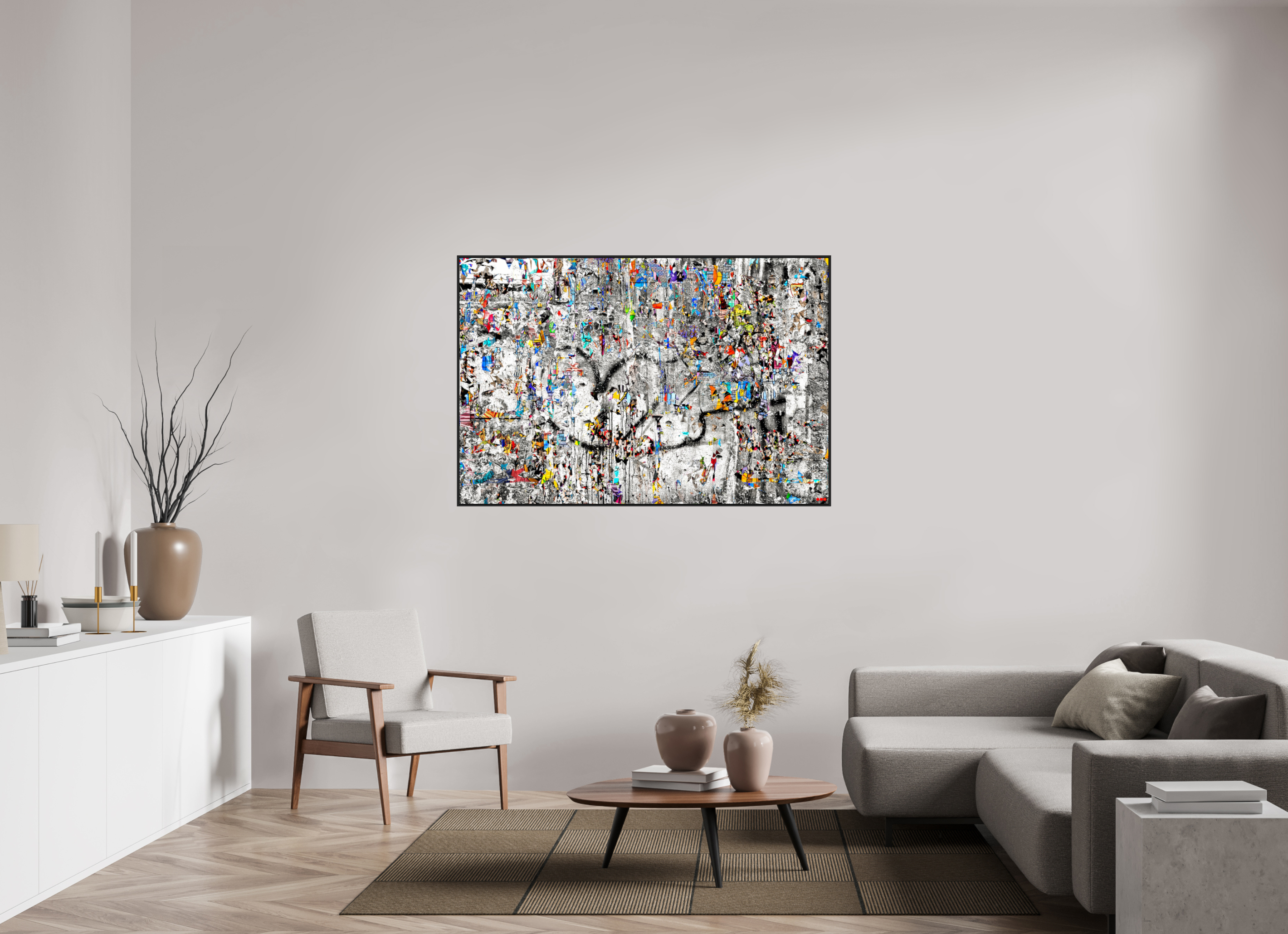 150 x 100 cm, Schattenfugen-Rahmen schwarz &amp; 2mm Acrylglas FA SCSI Mu&