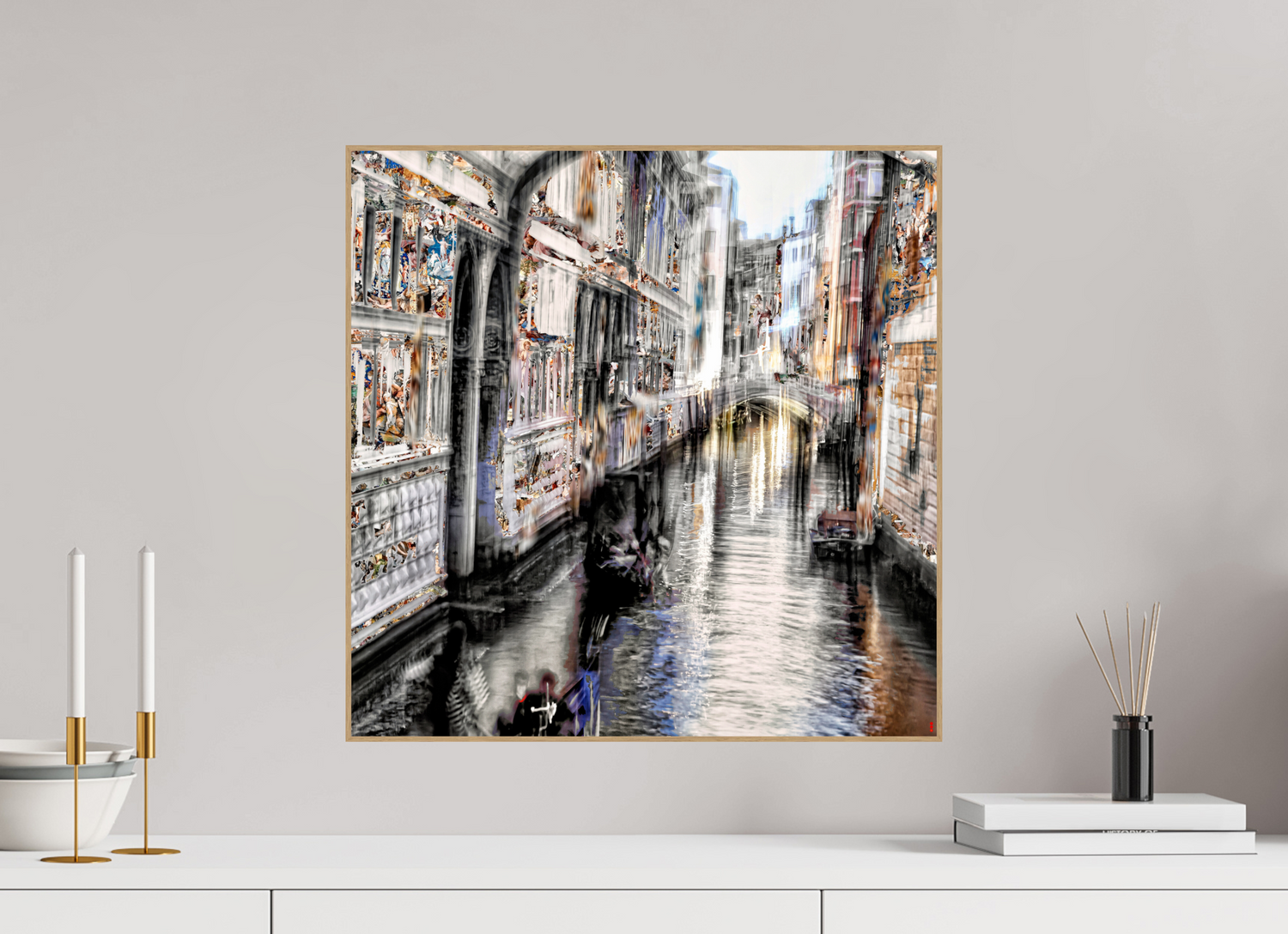 50 x 50 cm, Foto in ArtBox aus Massivholz Eiche natur RED³ HP Amari II