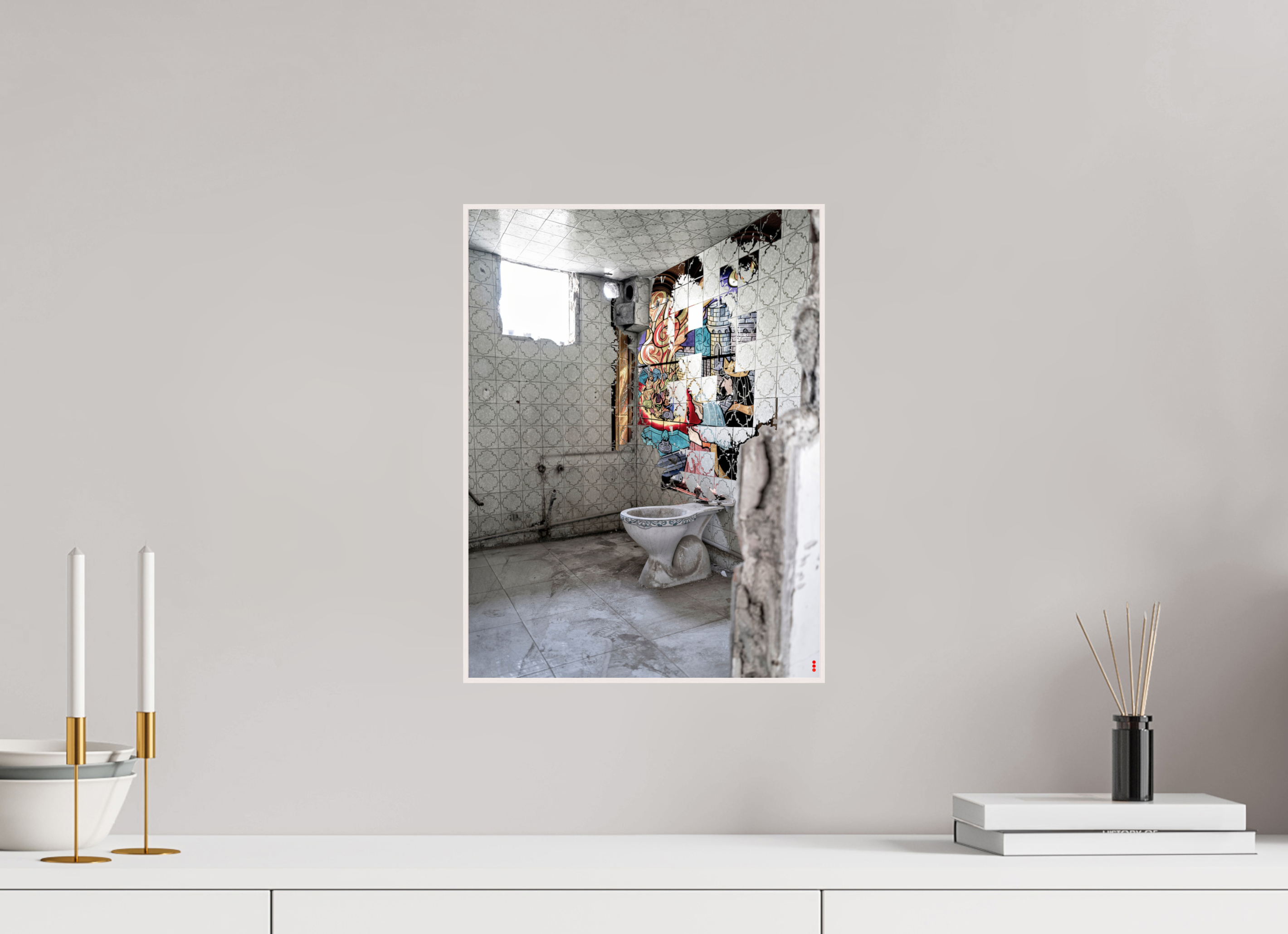 30 x 40 cm, Foto in ArtBox aus Massivholz Ahorn weiß RED³ SCSI Masirah III