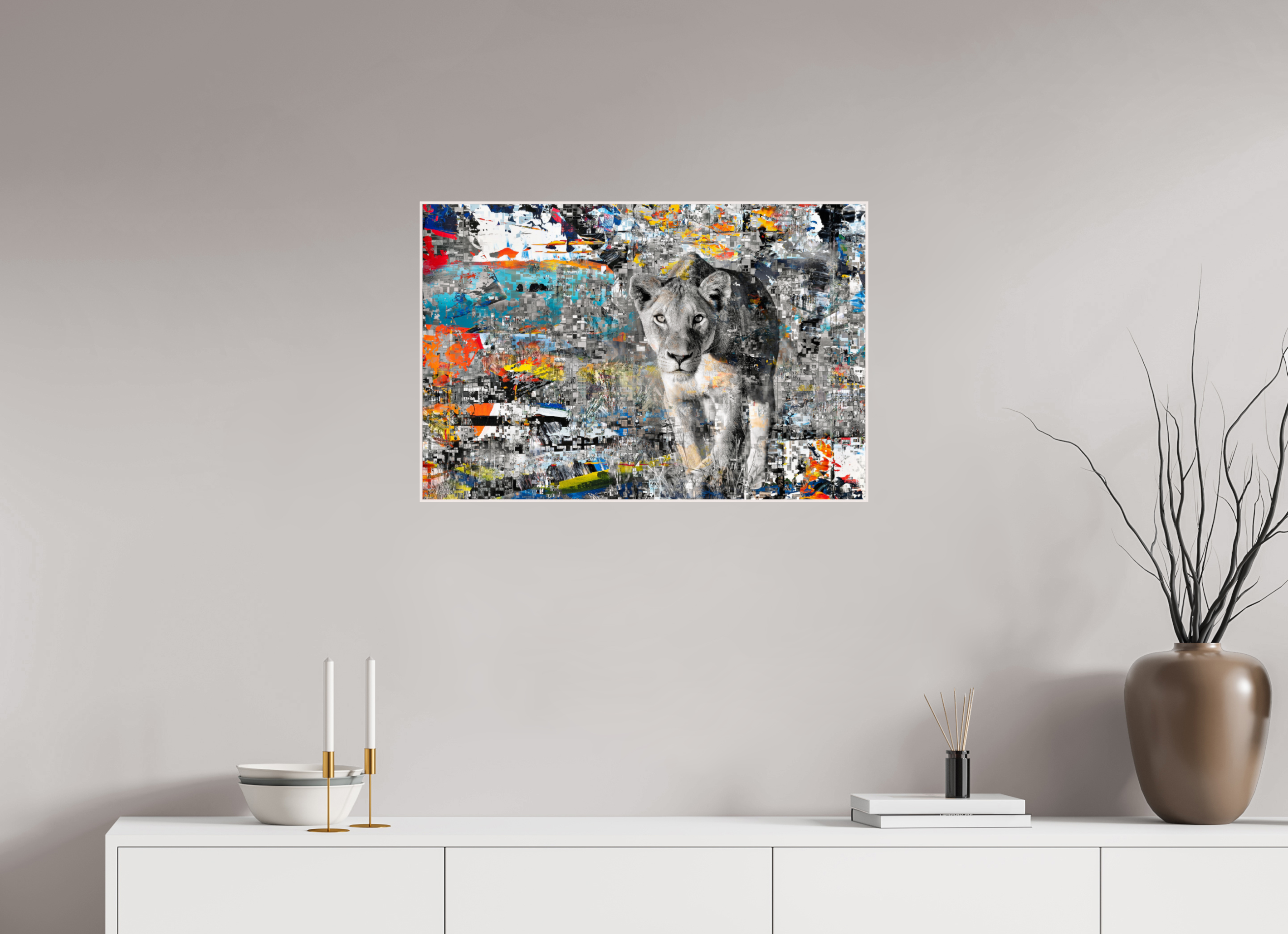 75 x 50 cm, Foto in ArtBox aus Massivholz Ahorn weiß RED³ WC Kachine I