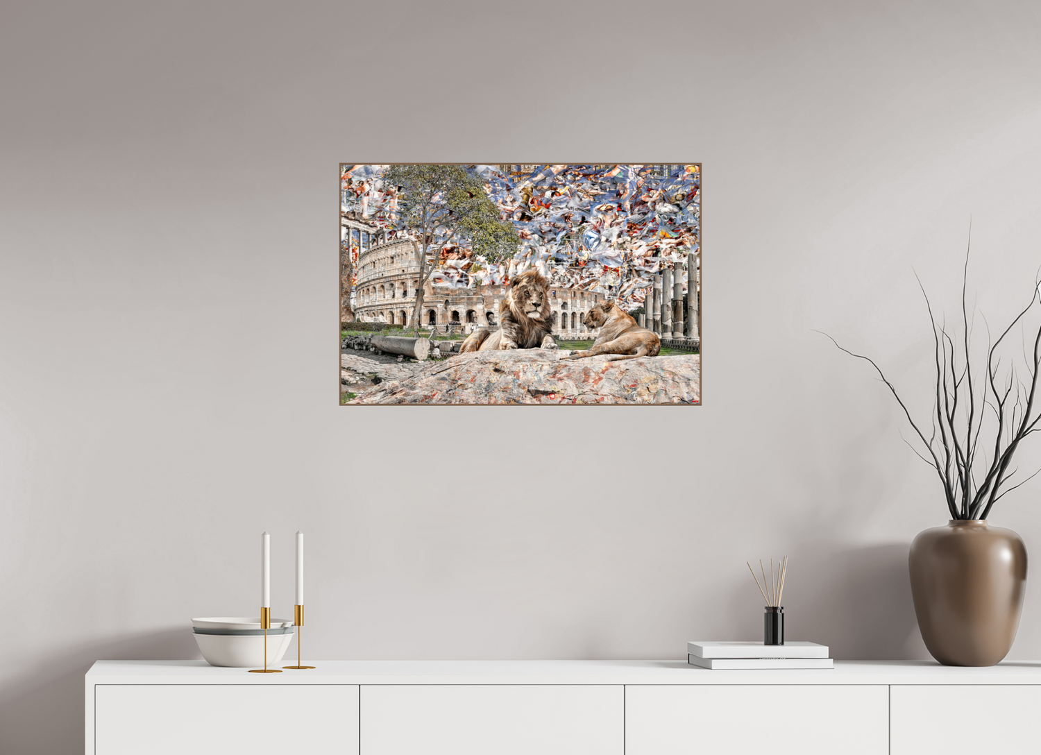 75 x 50 cm, Foto in ArtBox aus Massivholz Nussbaum RED³ WC Adjesa I