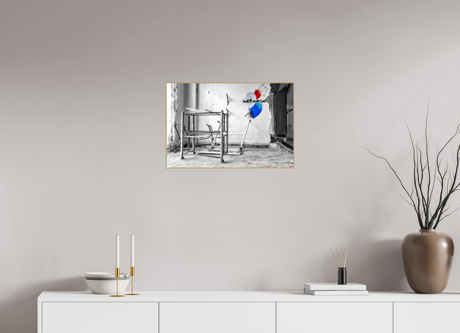 60 x 40 cm, Foto in ArtBox aus Massivholz Eiche natur RED³ SCSI Mursal I