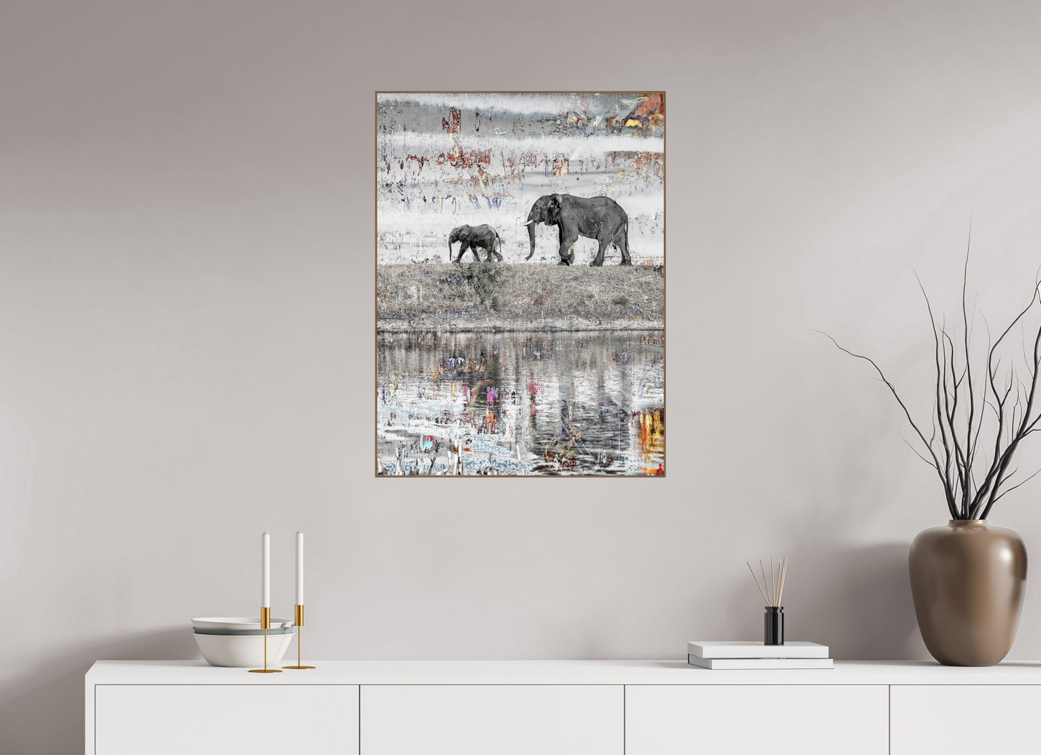 60 x 80 cm, Foto in ArtBox aus Massivholz Nussbaum RED³ WC Akuji III