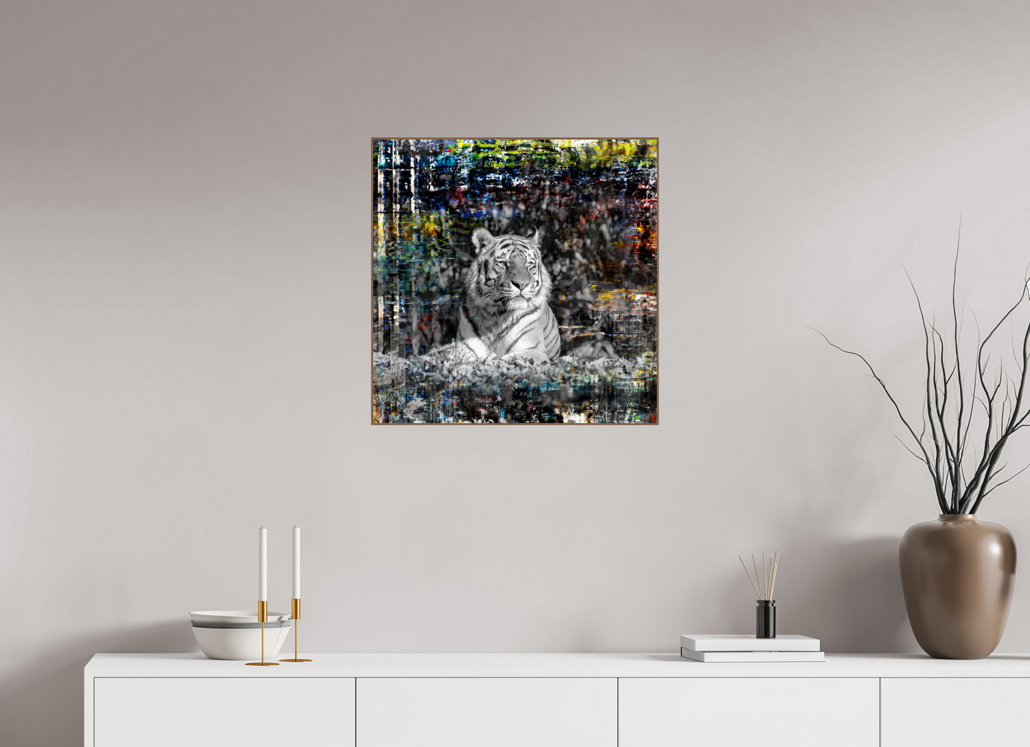 60 x 60 cm, Foto in ArtBox aus Massivholz Nussbaum RED³ WC Lubaya II