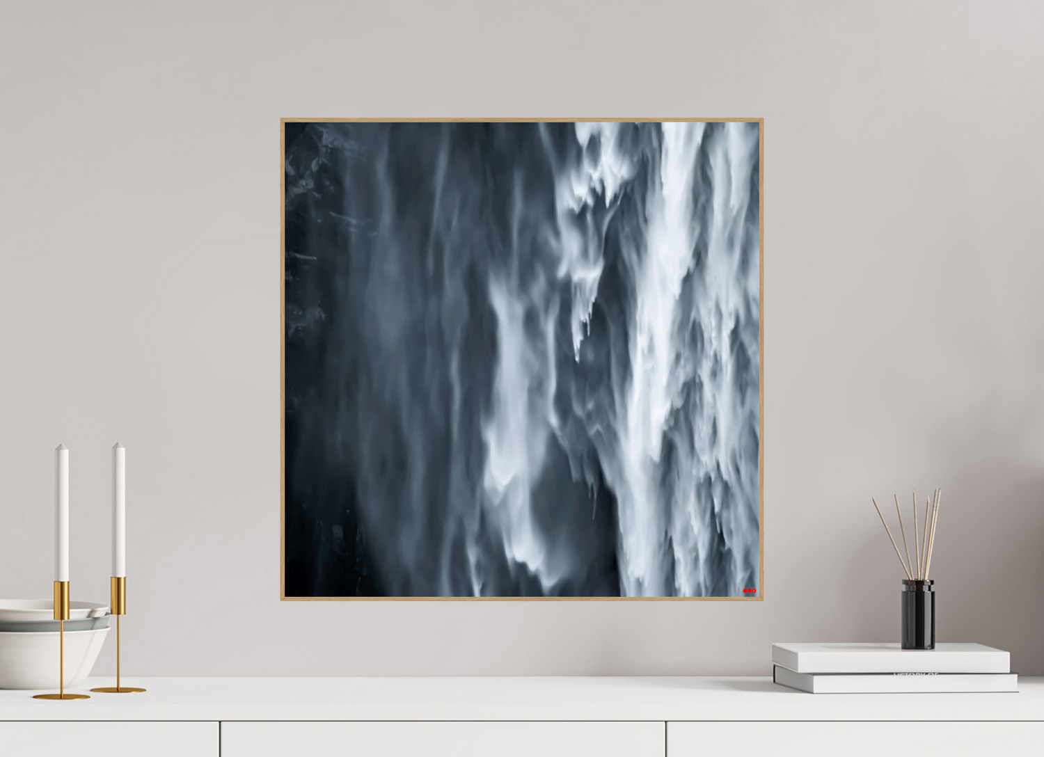 50 x 50 cm, Foto in ArtBox aus Massivholz Eiche natur RED³ PH Oats in the Water II