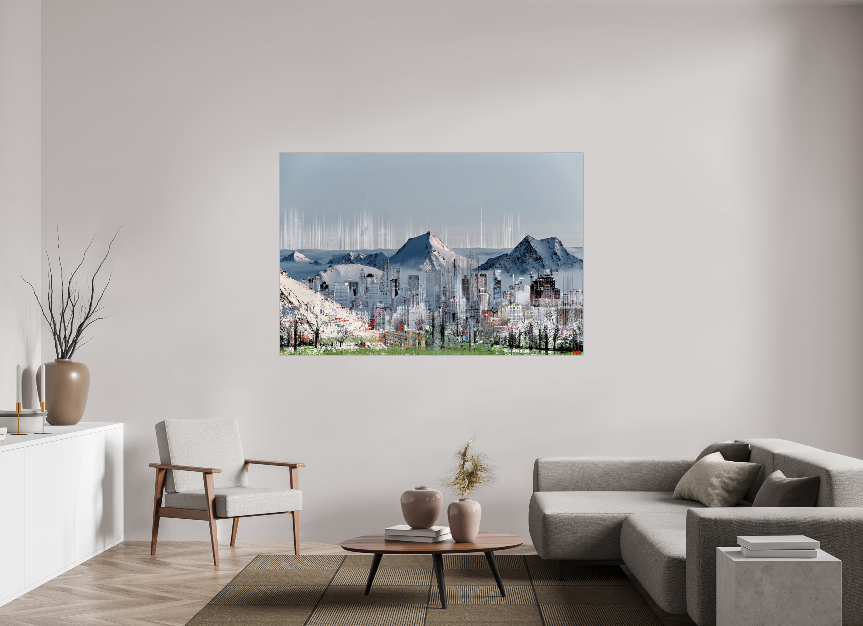 180 x 120 cm, Slimline Einfassung schwarz unter 2mm Acrylglas FA HP Mafuane I