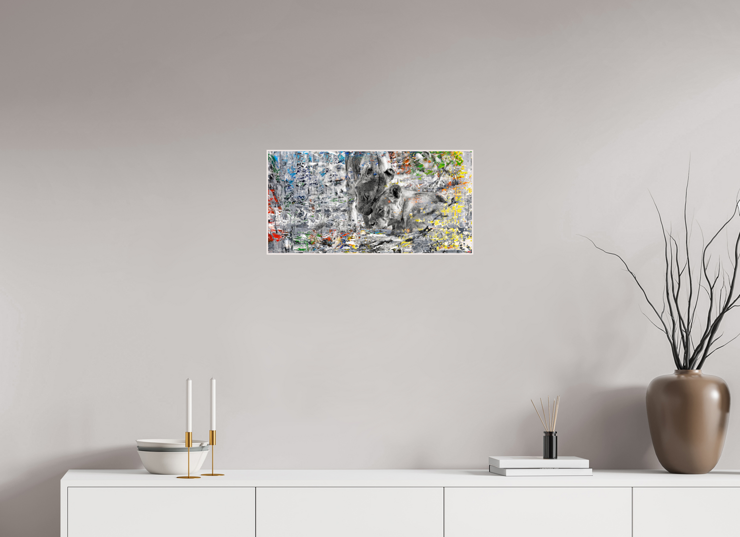 60 x 30 cm, Foto in ArtBox aus Massivholz Ahorn weiß RED³ WC Layamaya V