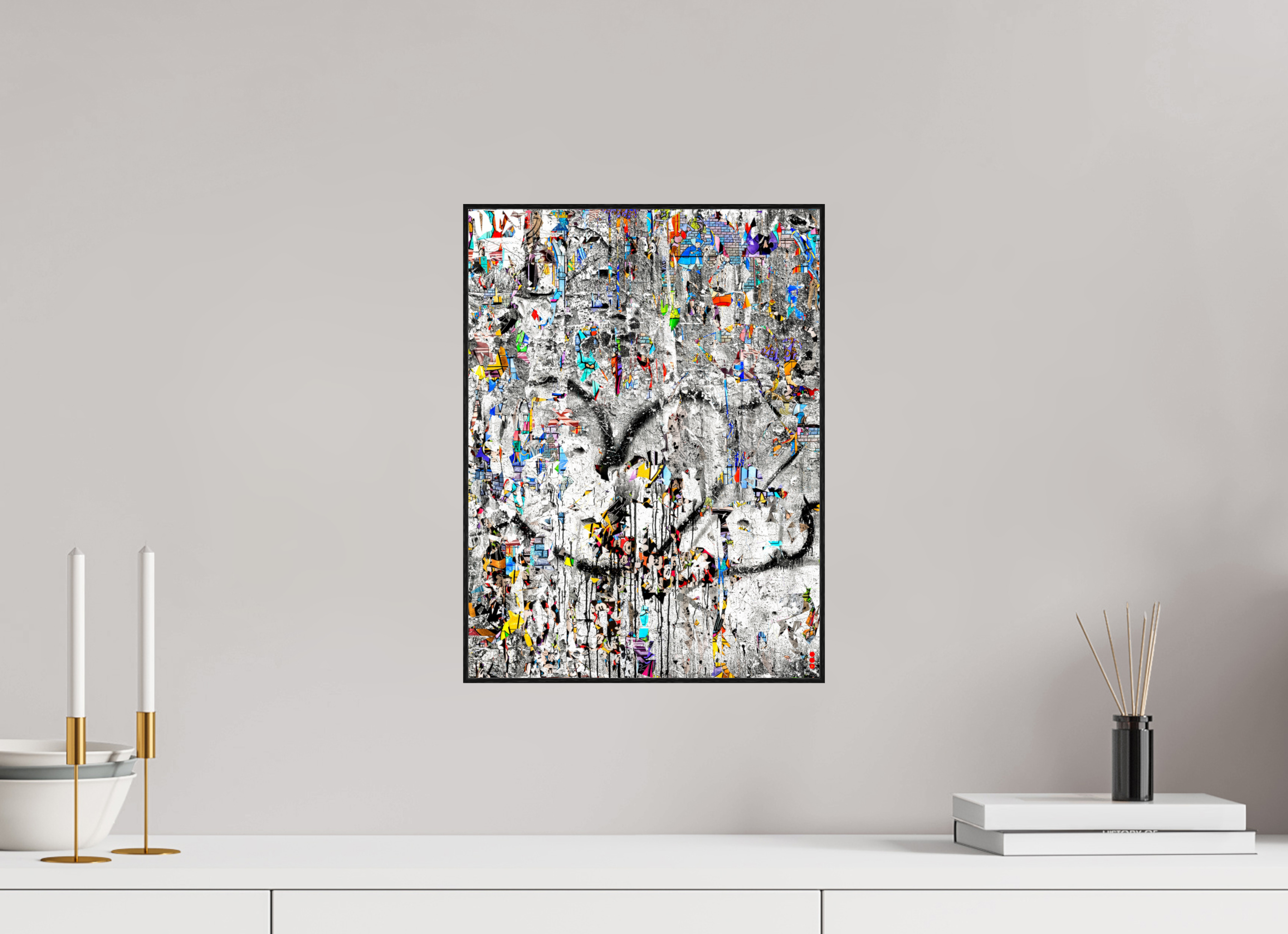 30 x 40 cm, Foto in ArtBox aus Massivholz Eiche schwarz RED³ SCSI Mu&