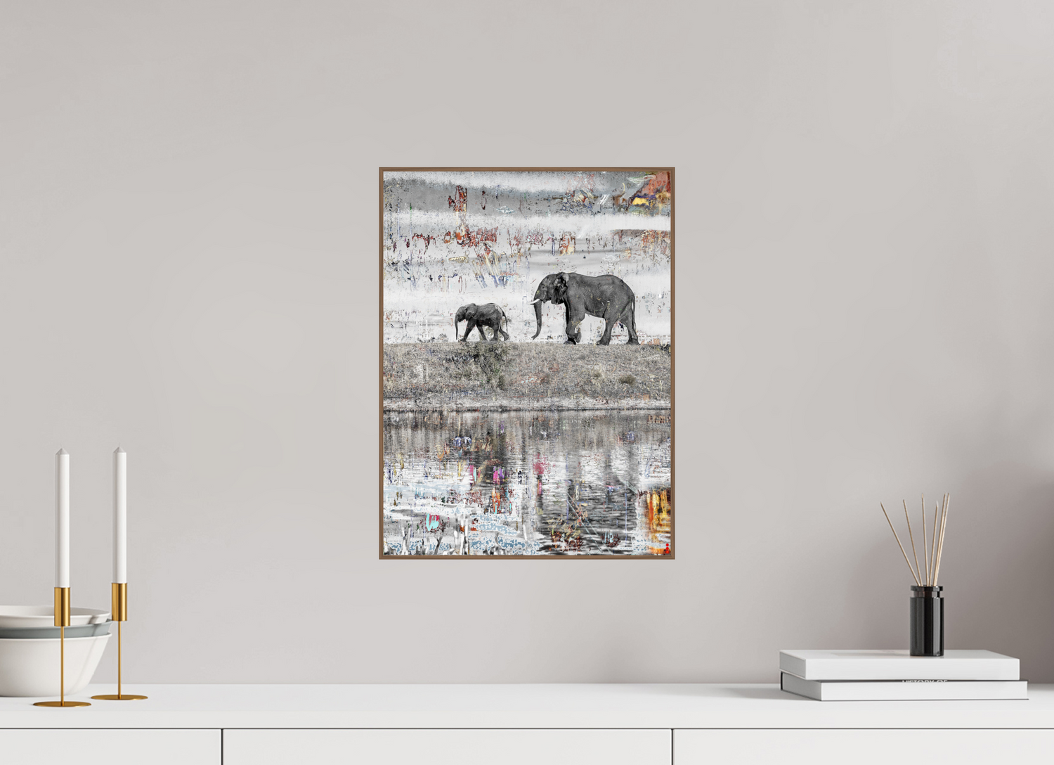 30 x 40 cm, Foto in ArtBox aus Massivholz Nussbaum RED³ WC Akuji III