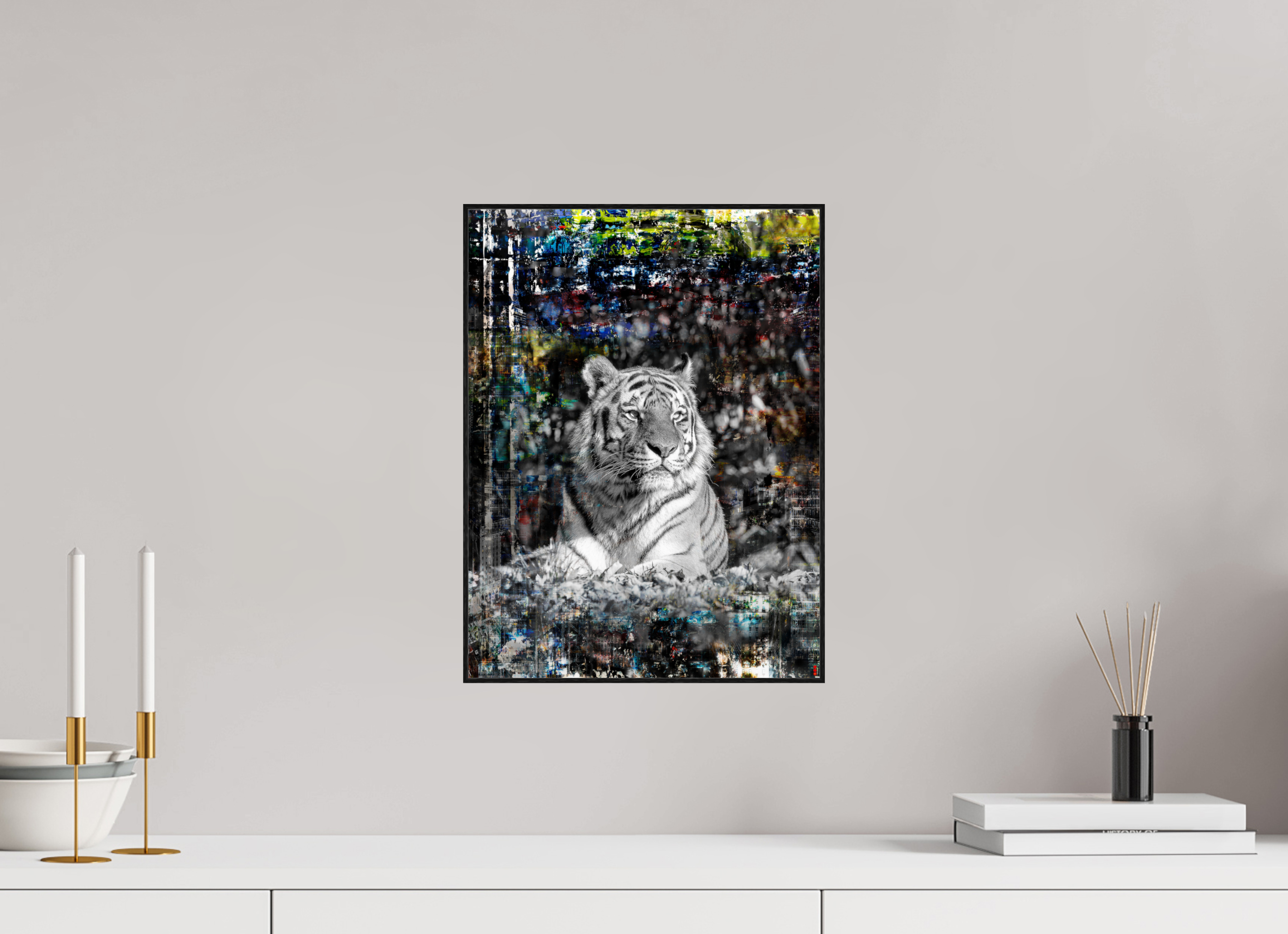 30 x 40 cm, Foto in ArtBox aus Massivholz Eiche schwarz RED³ WC Lubaya III