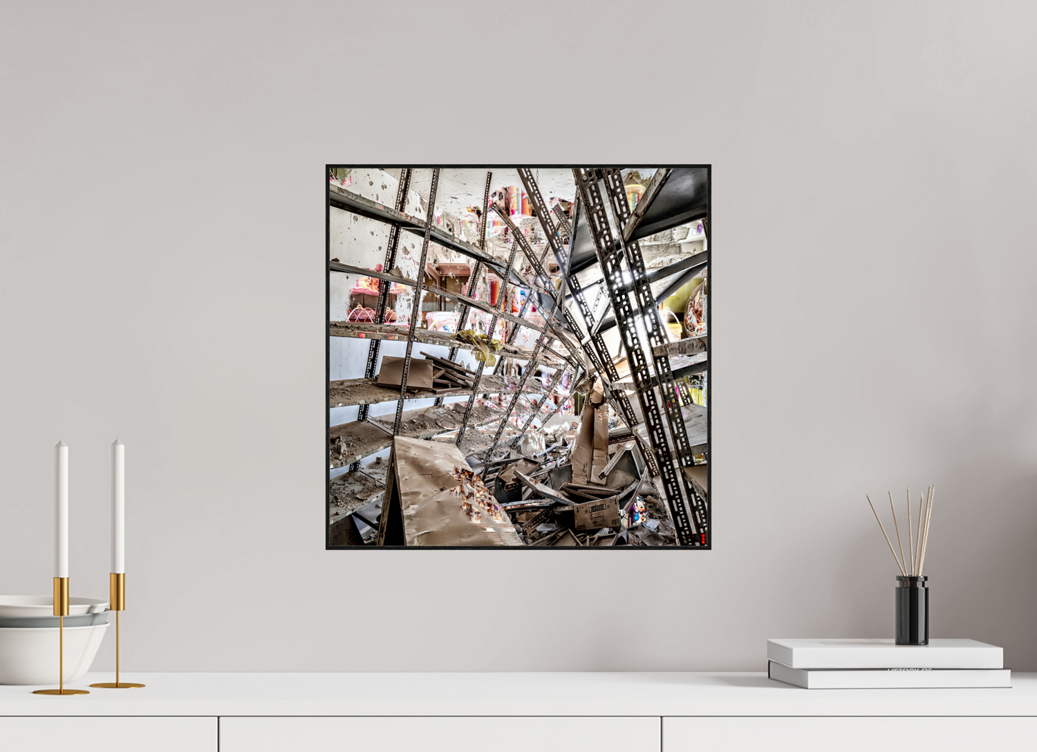 40 x 40 cm, Foto in ArtBox aus Massivholz Eiche schwarz RED³ SCSI Mahira II