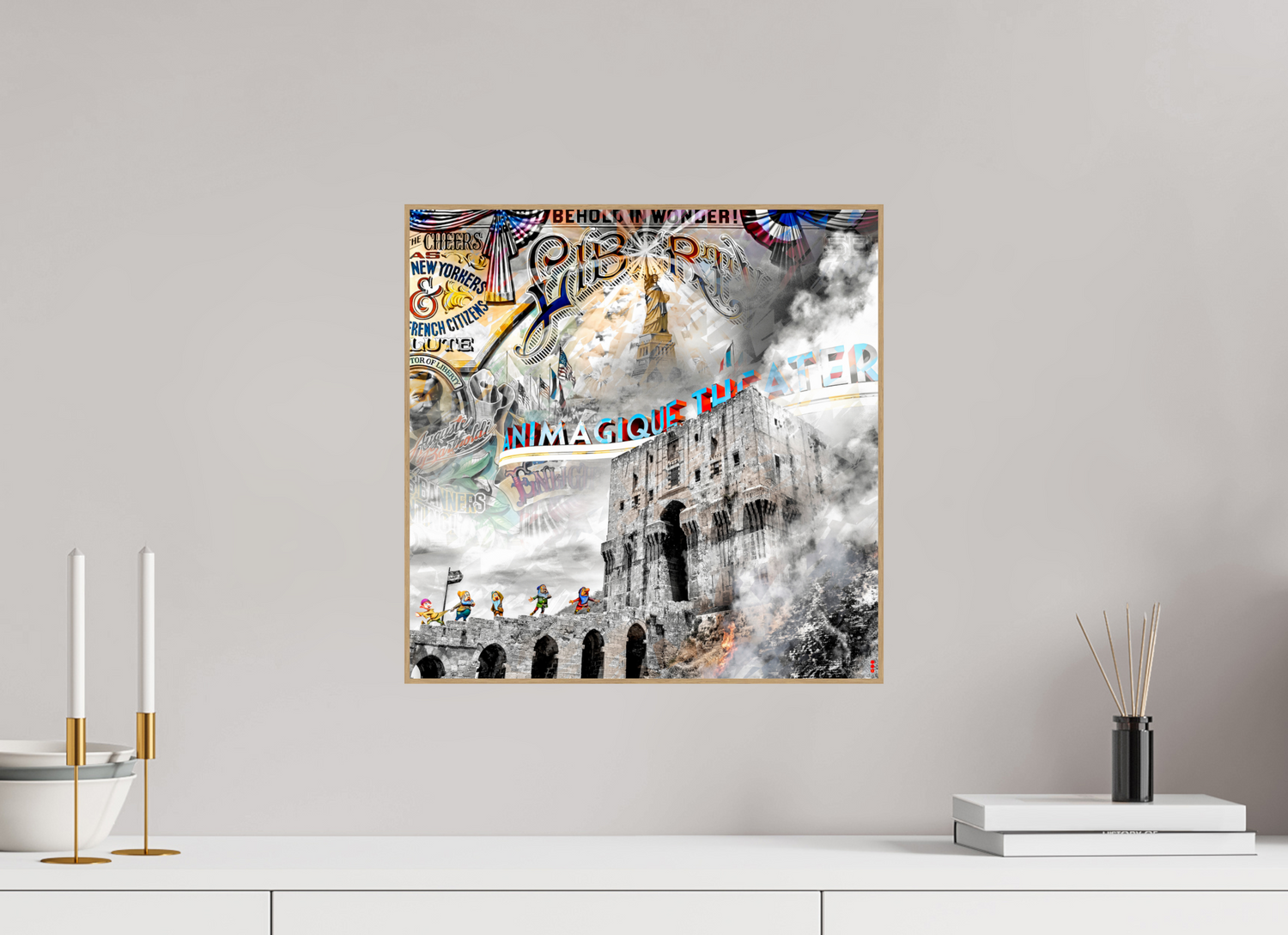 40 x 40 cm, Foto in ArtBox aus Massivholz Eiche natur RED³ SCSI Mumtaz II