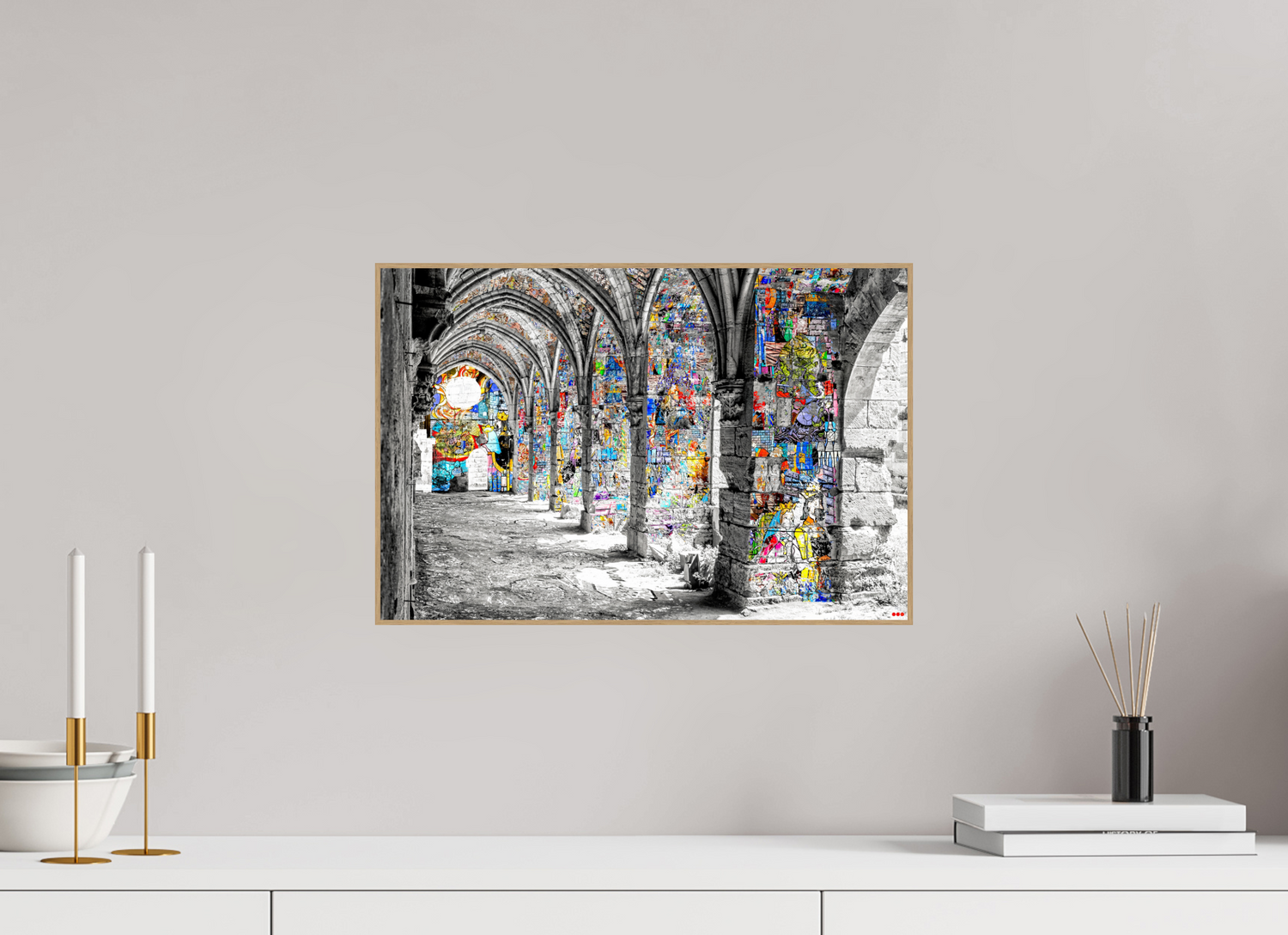 45 x 30 cm, Foto in ArtBox aus Massivholz Eiche natur RED³ SCSI Malik I