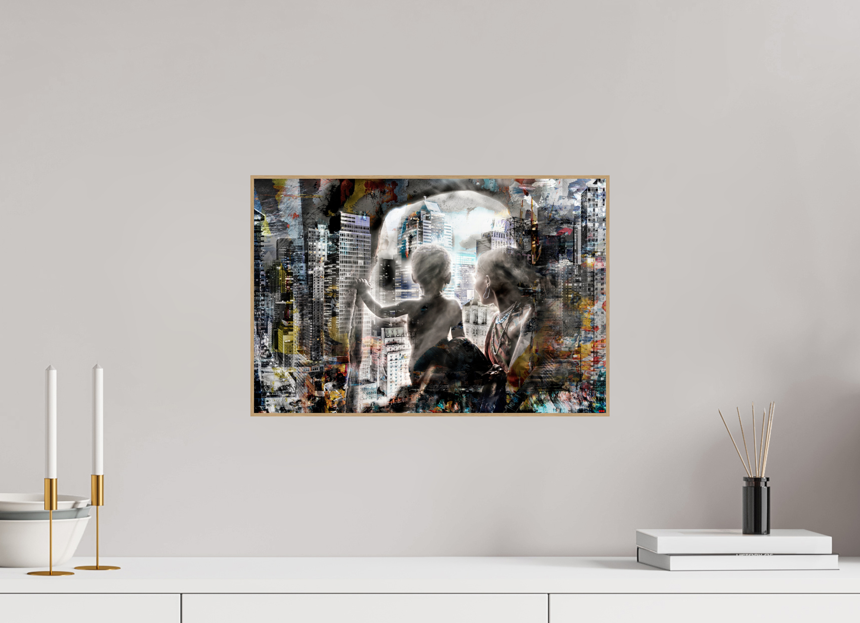 45 x 30 cm, Foto in ArtBox aus Massivholz Eiche natur RED³ HP Sukama I